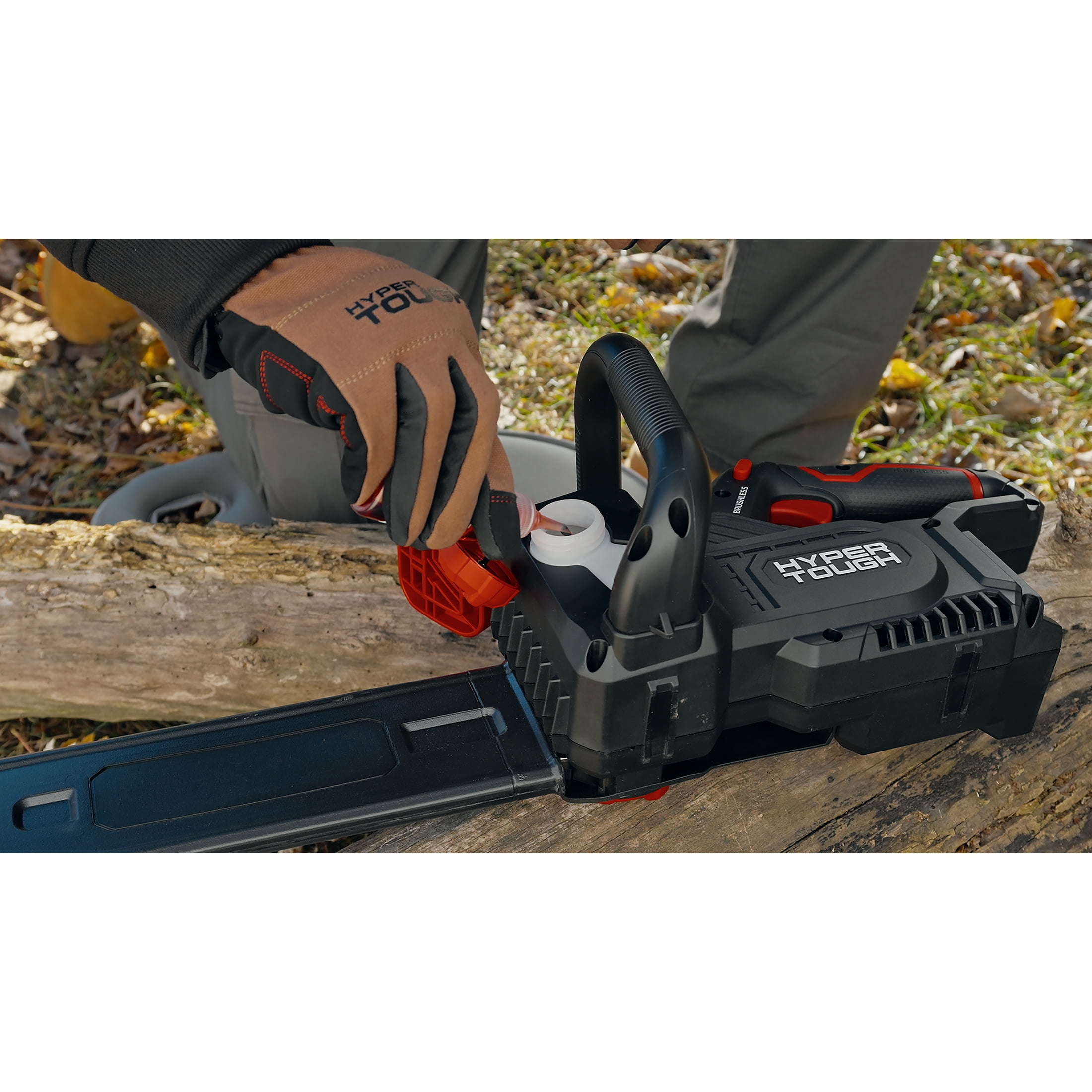 Hyper Tough 12 in 20V Brushless Cordless Chainsaw with 4.0Ah Battery and Charger (Black, 12 in) h7fz2