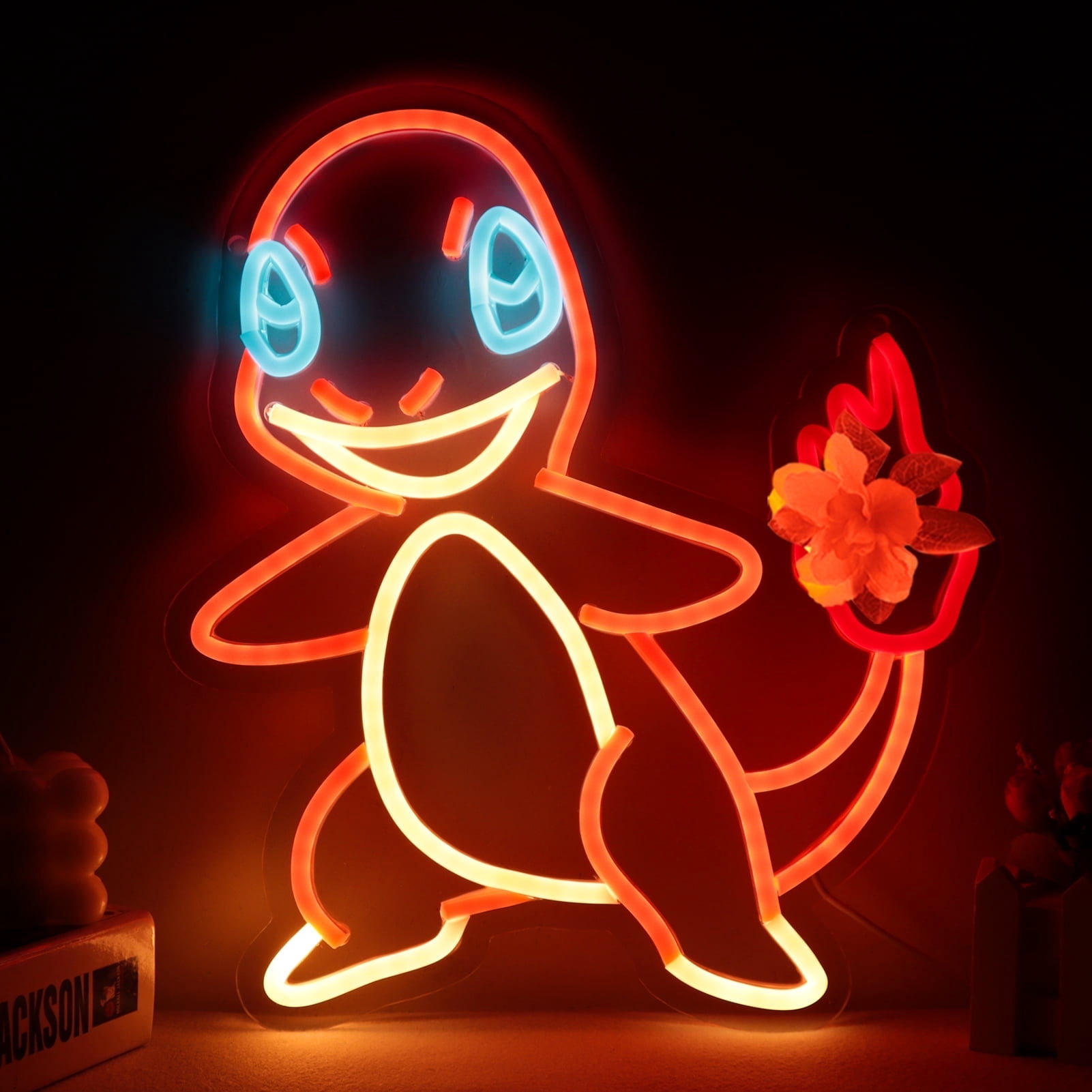 JFLLamp LED Neon Dragon Sign Wall Decor Light (Orange, 12 in x 10 in) m96n1