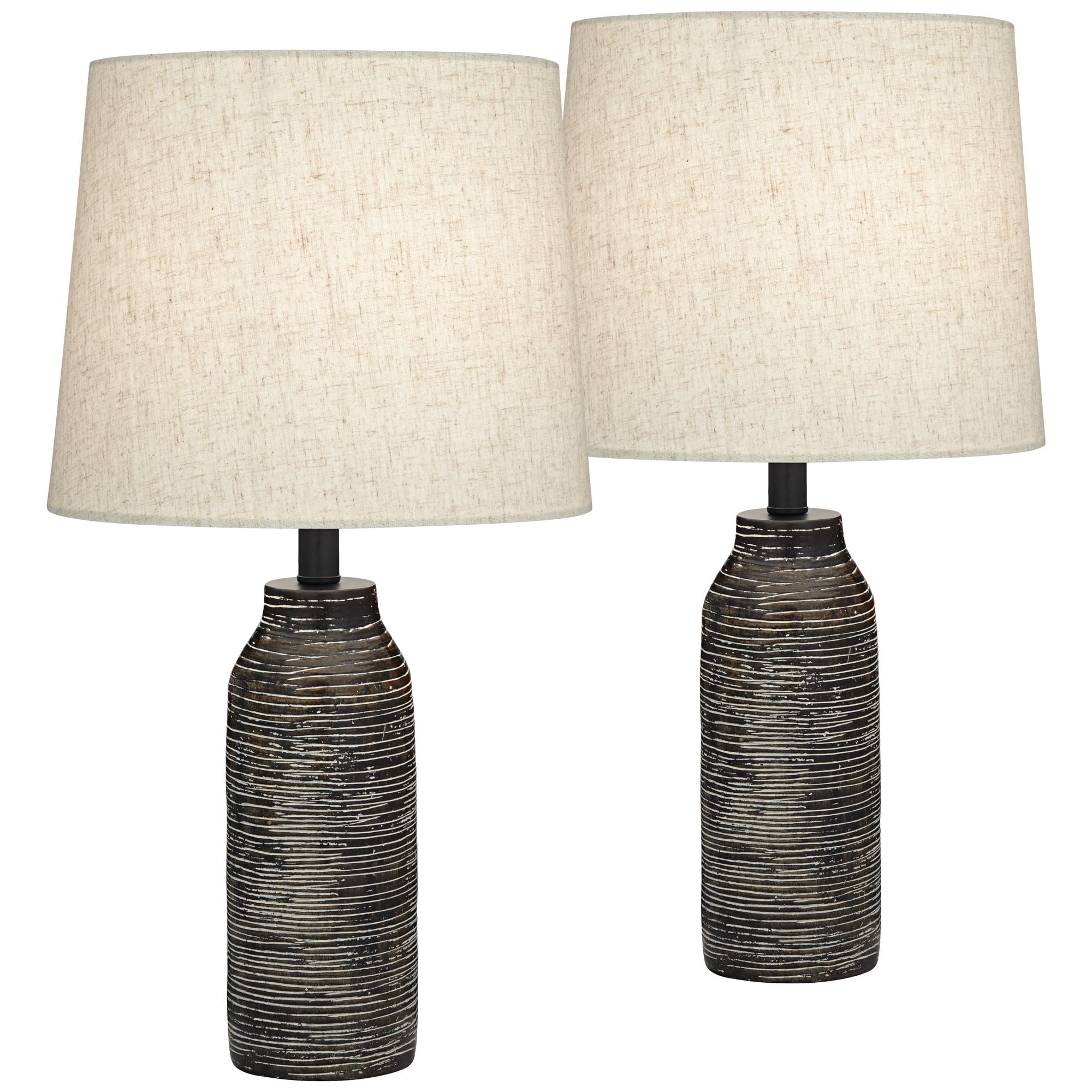 360 Lighting Mid Century Modern Farmhouse Table Lamps (Black, 24 in, Set of 2) b887g