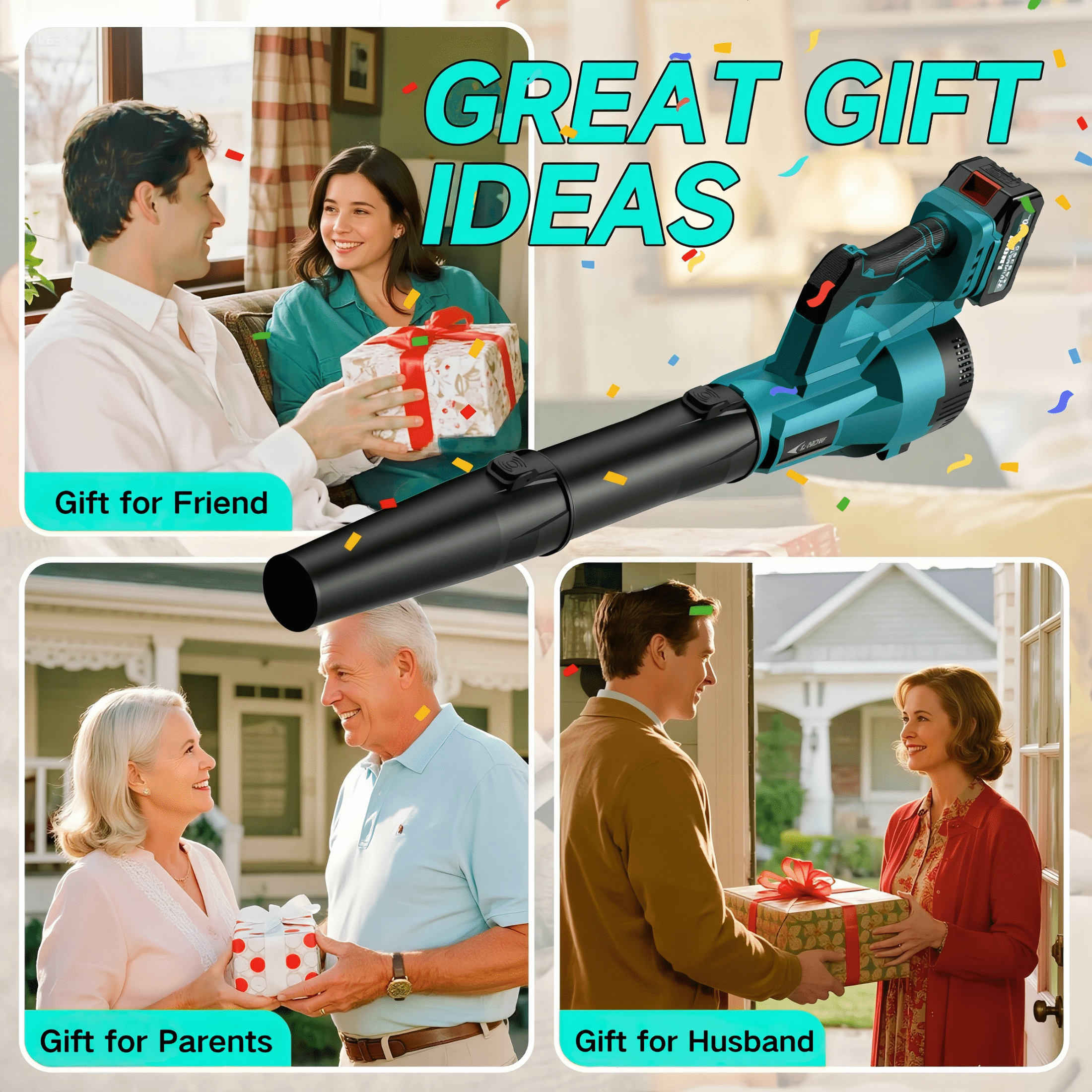 LNOW Cordless Leaf Blower, 6-Speed Electric Power Sweeper for Yard and Garage (680 CFM, 150 MPH, 2 Batteries, 5.73 lb) lptib