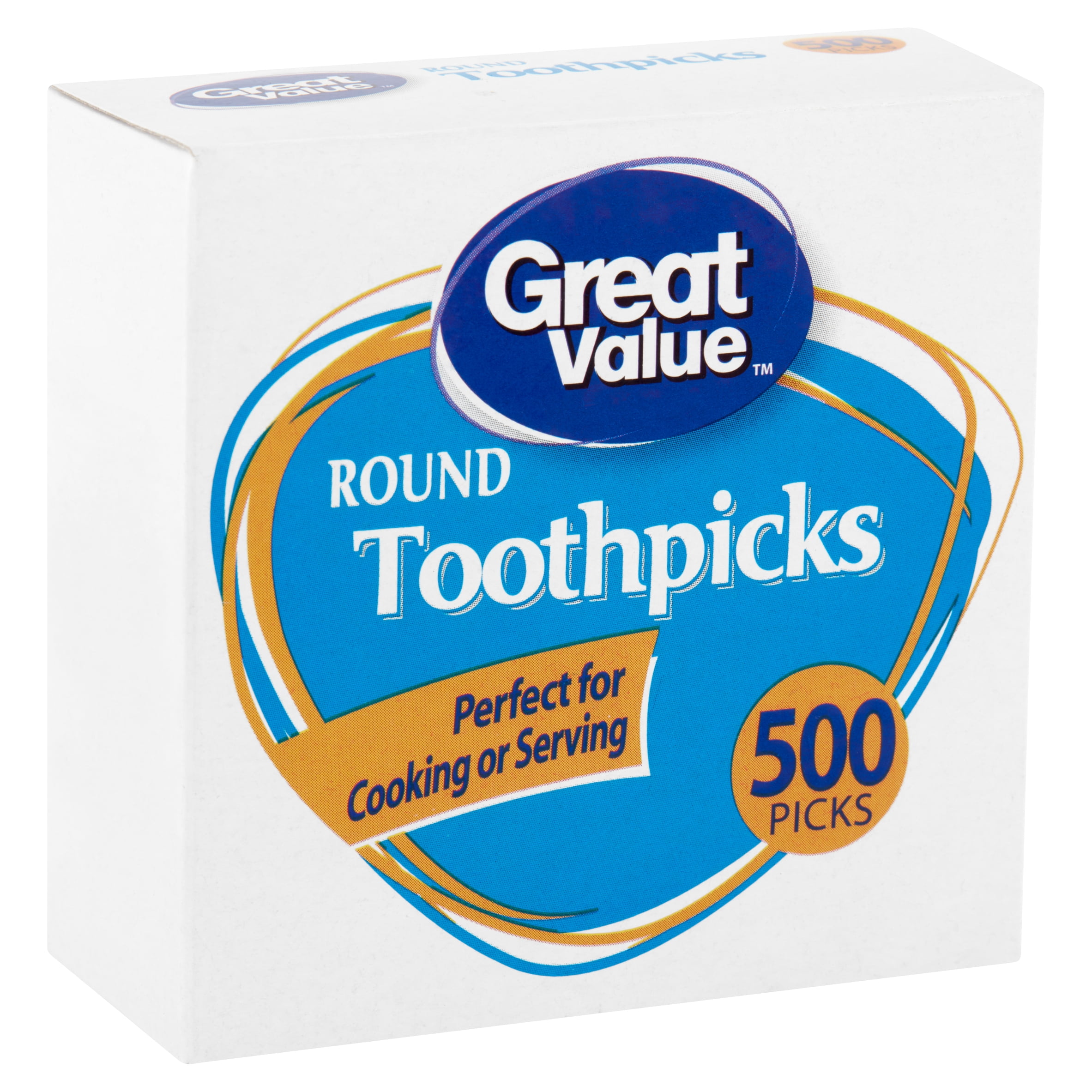 Great Value Classic Round Toothpicks for Kitchen and Crafting (500 Count) hhmmt