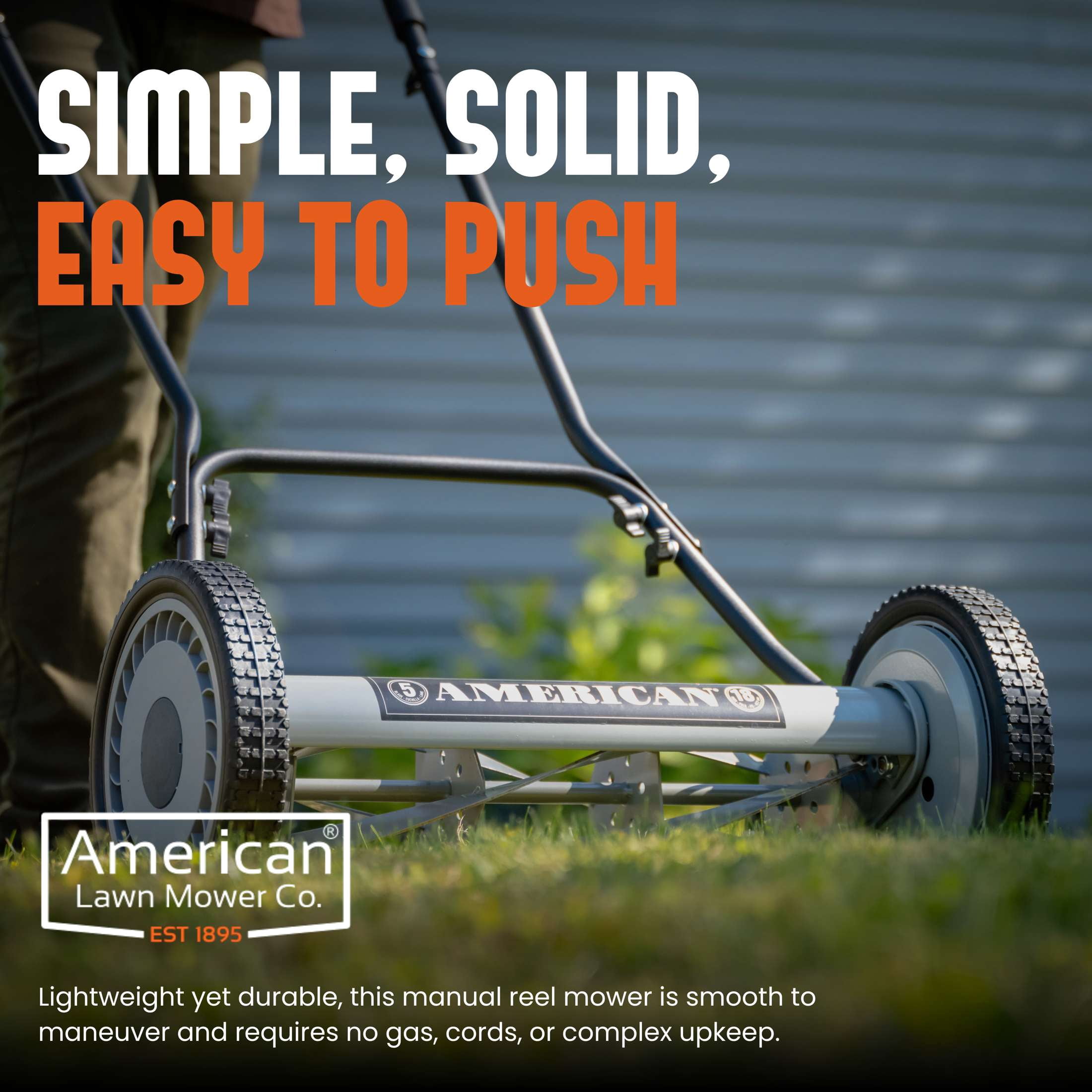 American Lawn Mower 1815-18 Push Reel Mower (Blue, 18 in) pmhhd