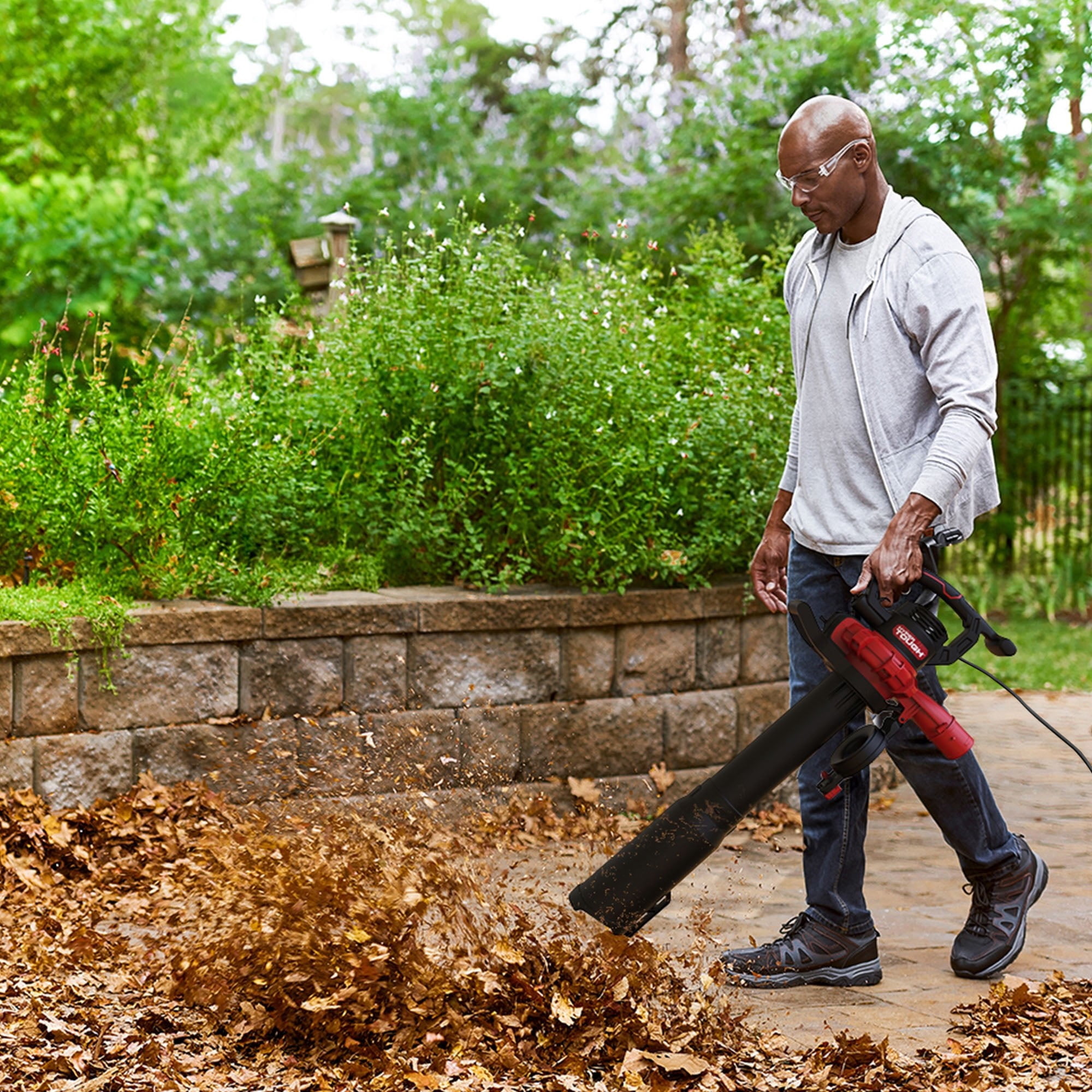 Hyper Tough 3-in-1 Electric Leaf Blower, Vacuum & Mulcher (12-Amp, 400 CFM, 7.5 lb) 127fd