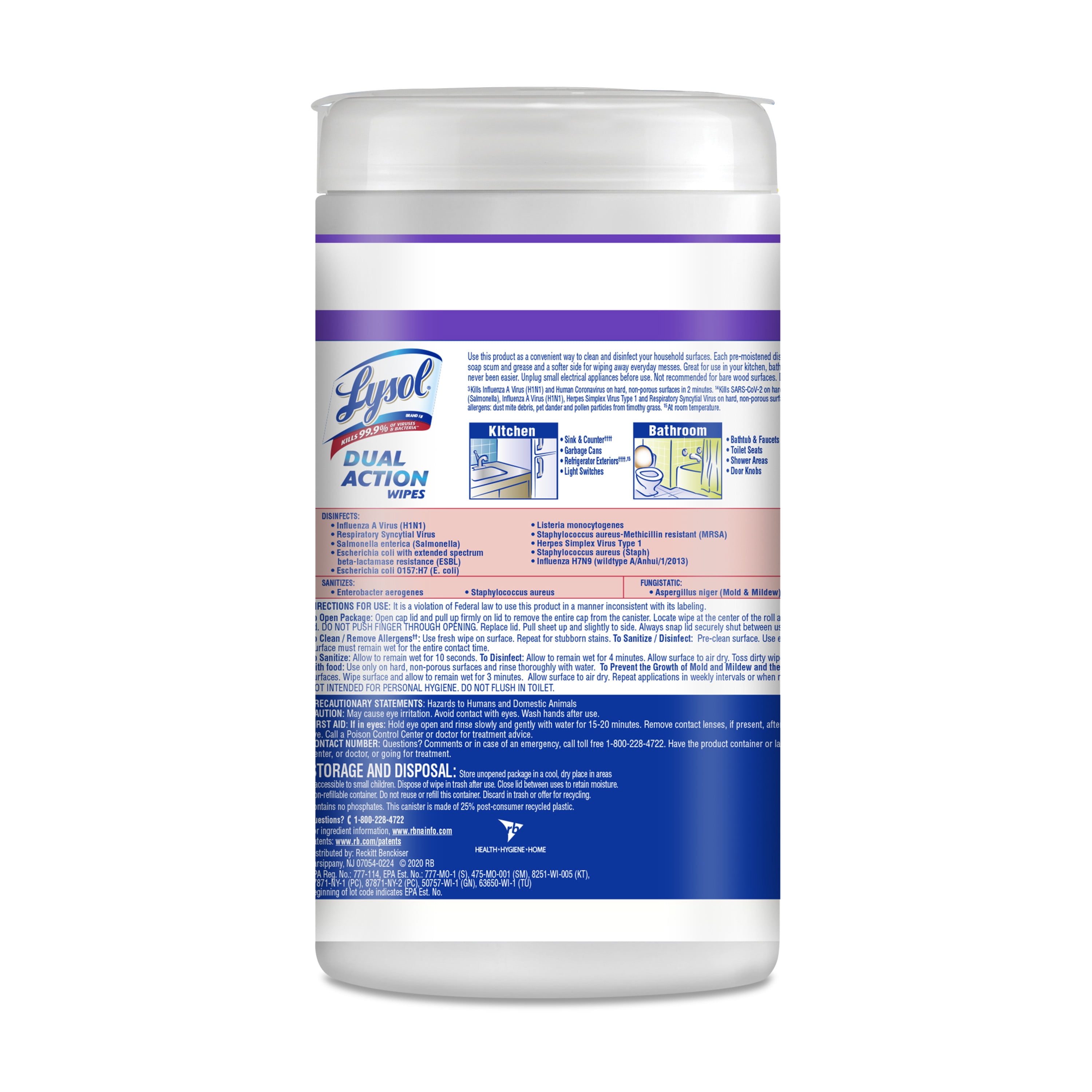 Lysol Dual Action Disinfectant Wipes, Multi-Surface Antibacterial Scrubbing Wipes, Citrus Scent (75 Count) ybpt4