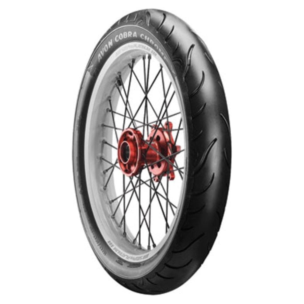 Avon Tyres Cobra Chrome AV91 Front Motorcycle Tire (Black, 130/70R-18) f8q5w