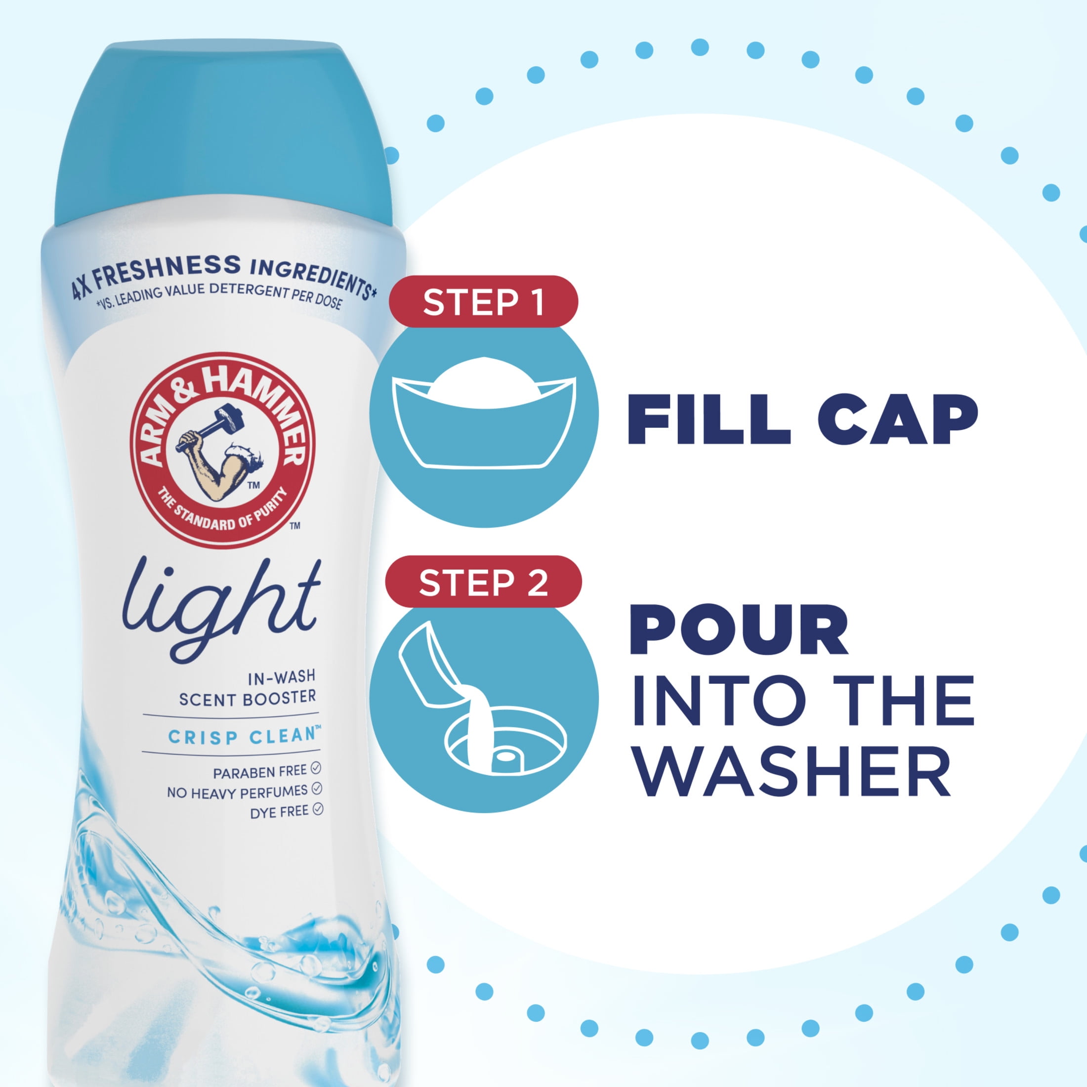 ARM & HAMMER Light In-Wash Laundry Scent Booster, Crisp Clean Fragrance (24 oz) uyzfg