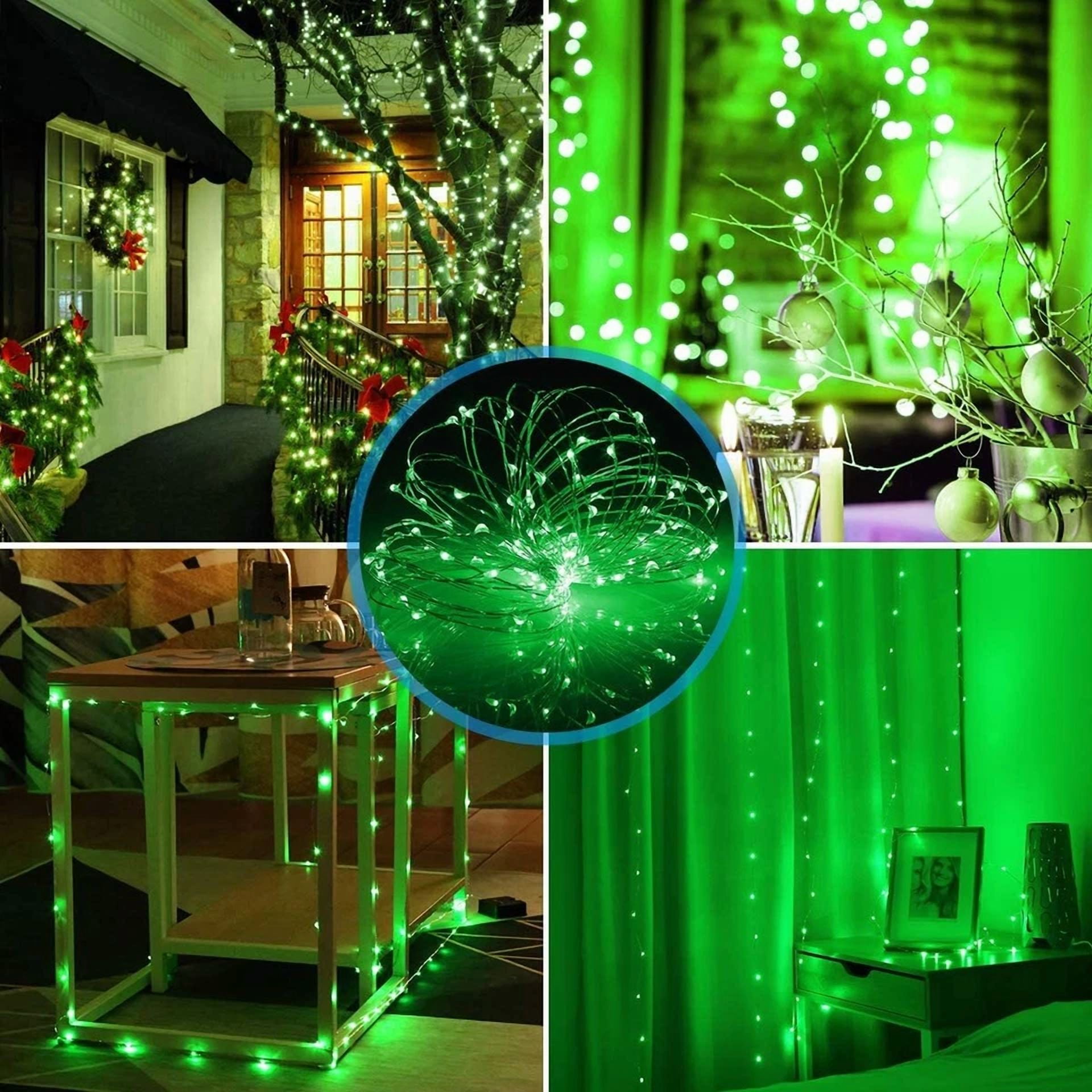 Purely Elizabeth 100 LED Solar String Lights Outdoor Garden Fairy Lights (Green, 33 ft) m7ul6