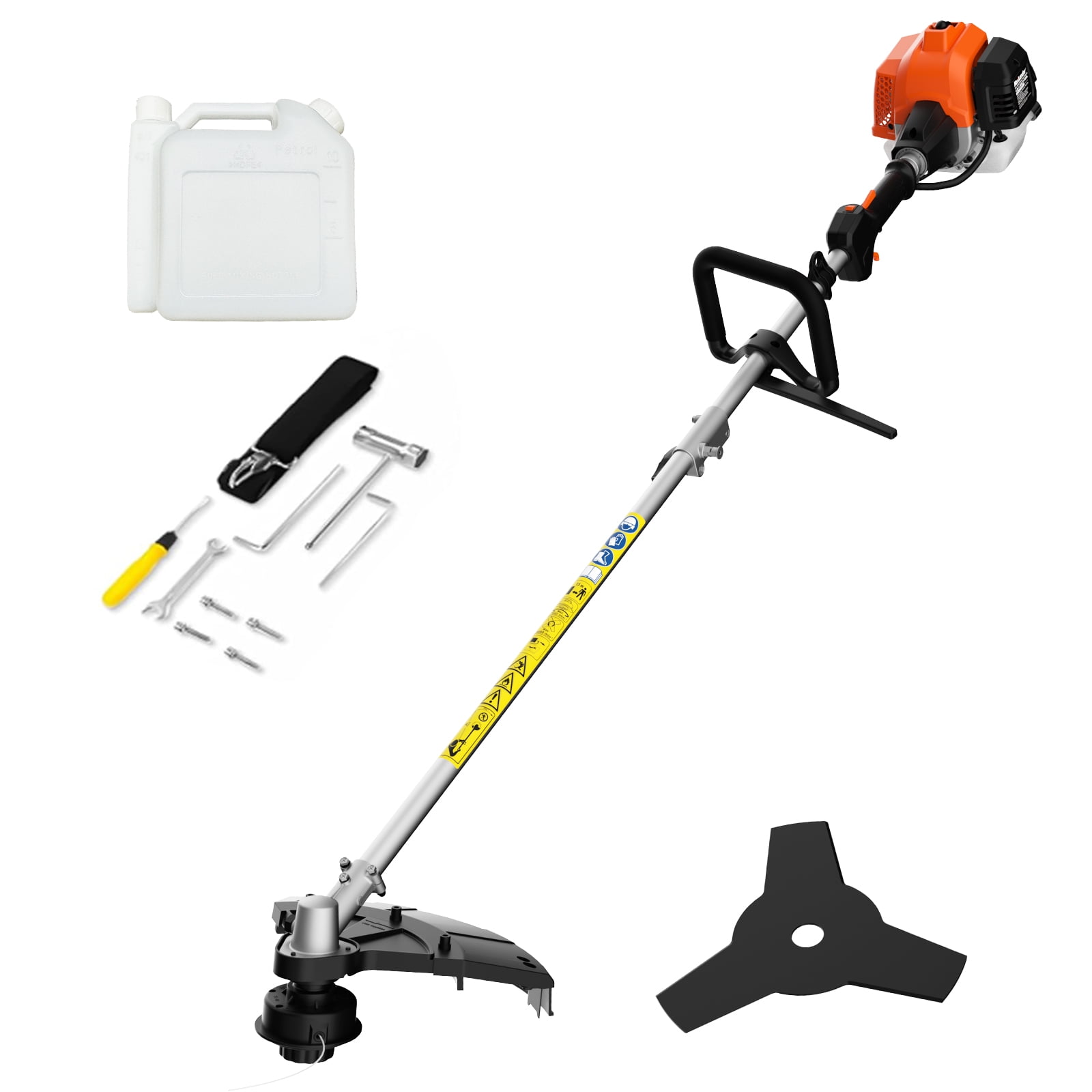 Maxlander 26cc Gas String Trimmer and Brush Cutter 2-in-1 Lawn Mower (Orange, 17-in) 3ojnl