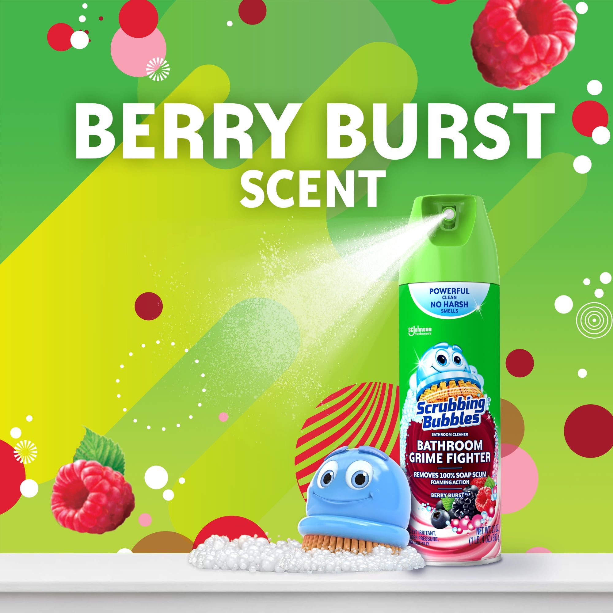 Scrubbing Bubbles Bathroom Grime Fighter Disinfectant Spray (Berry Burst, 20 oz) zlest