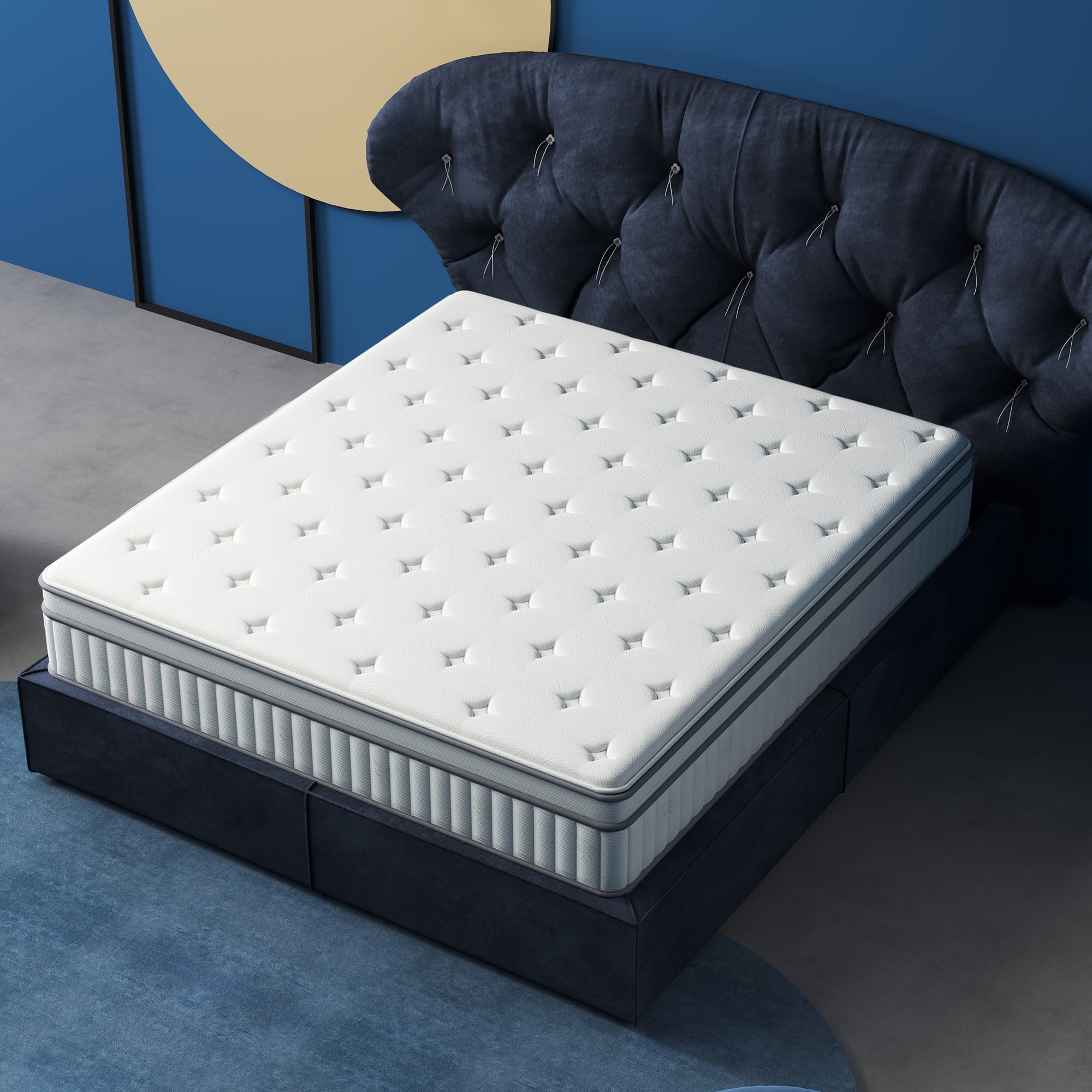 AOOWOW 10 Inch Hybrid King Size Mattress, Cooling Gel Memory Foam and Pocket Spring Support (King, 76 in x 80 in x 10 in) no91m