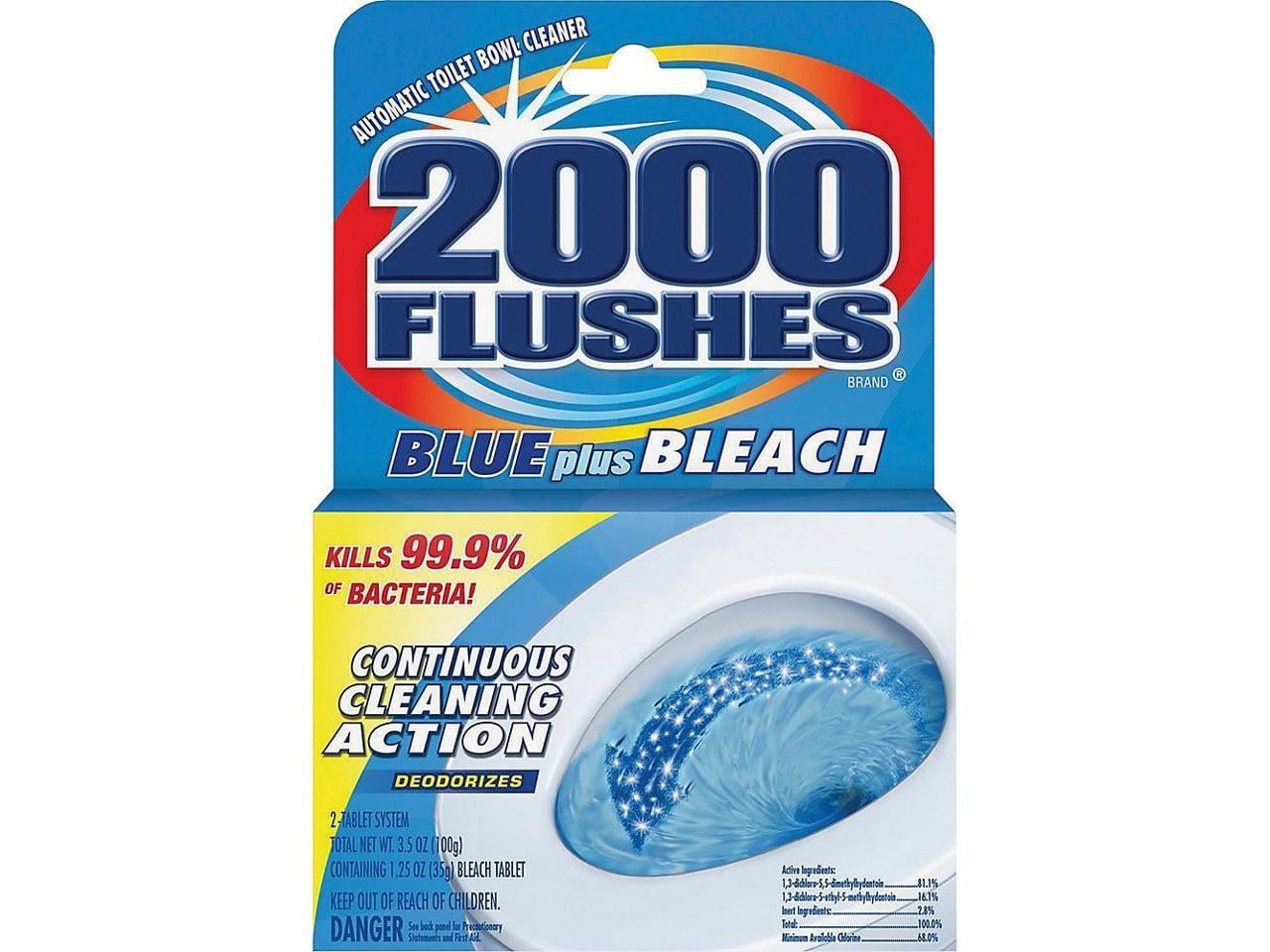 WD-40 2000 Flushes Blue Plus Bleach Automatic Toilet Bowl Cleaner Tablets (Blue, 12 Count) 8gf5i