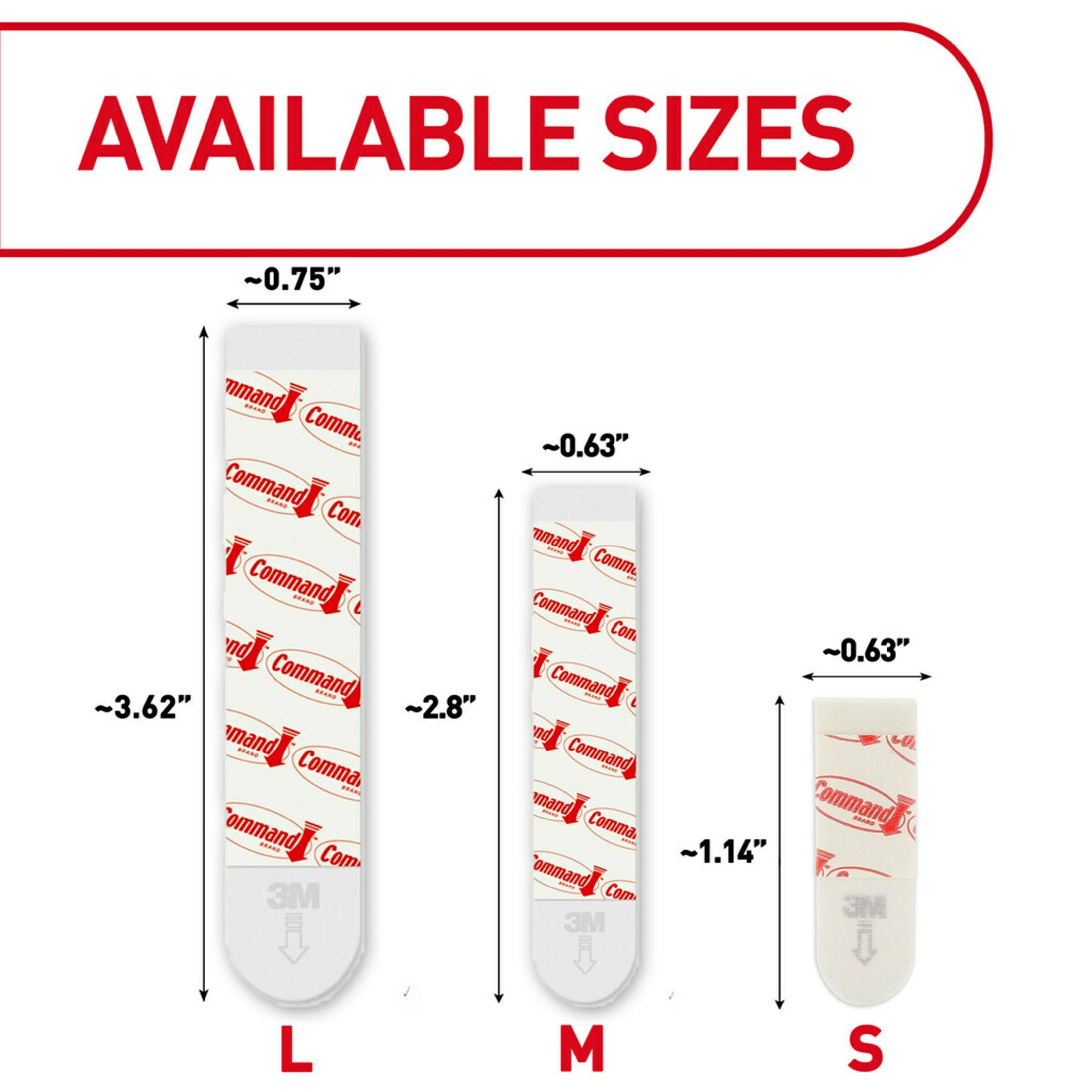 Command Large Replacement Strips for Wall Hooks (White, 8 Pack) 9038e
