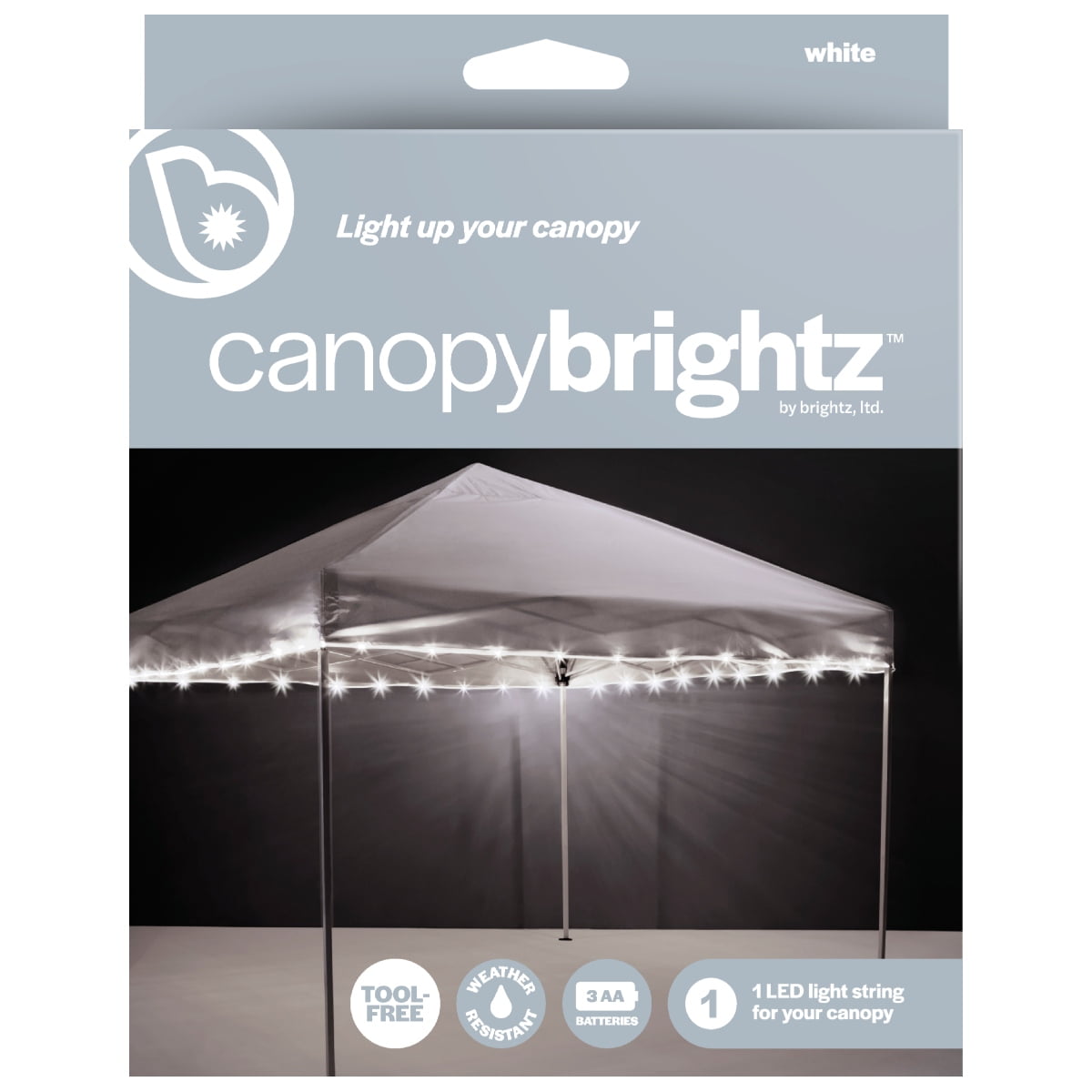Brightz CanopyBrightz LED Tent String Lights for Outdoor Events (White, 40 ft) x7oj3