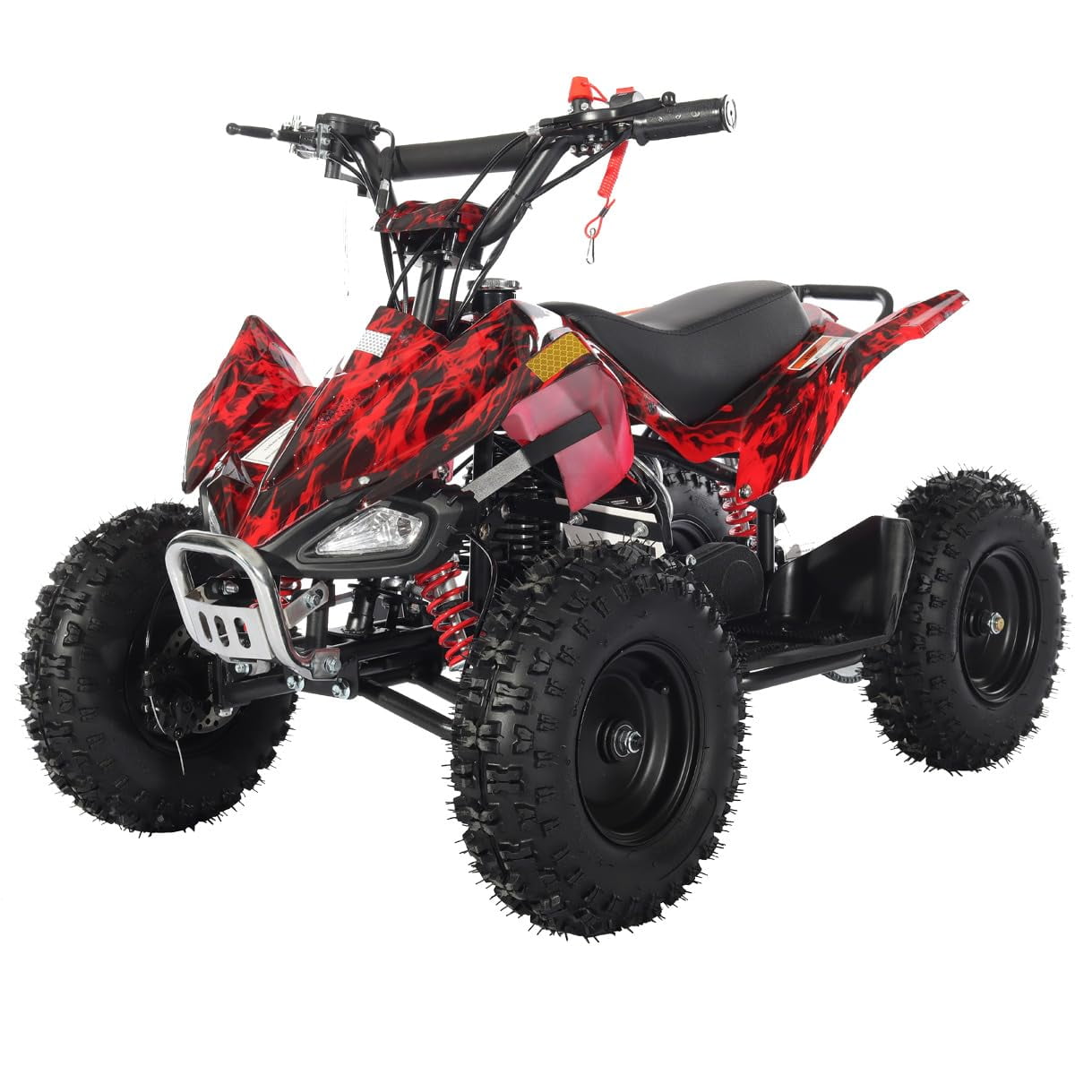 X-Pro Thunder 40cc Mini Gas ATV for Kids, 4-Stroke Engine with Pull Start and Disc Brakes (Red, 42 in Length) 0q4uo