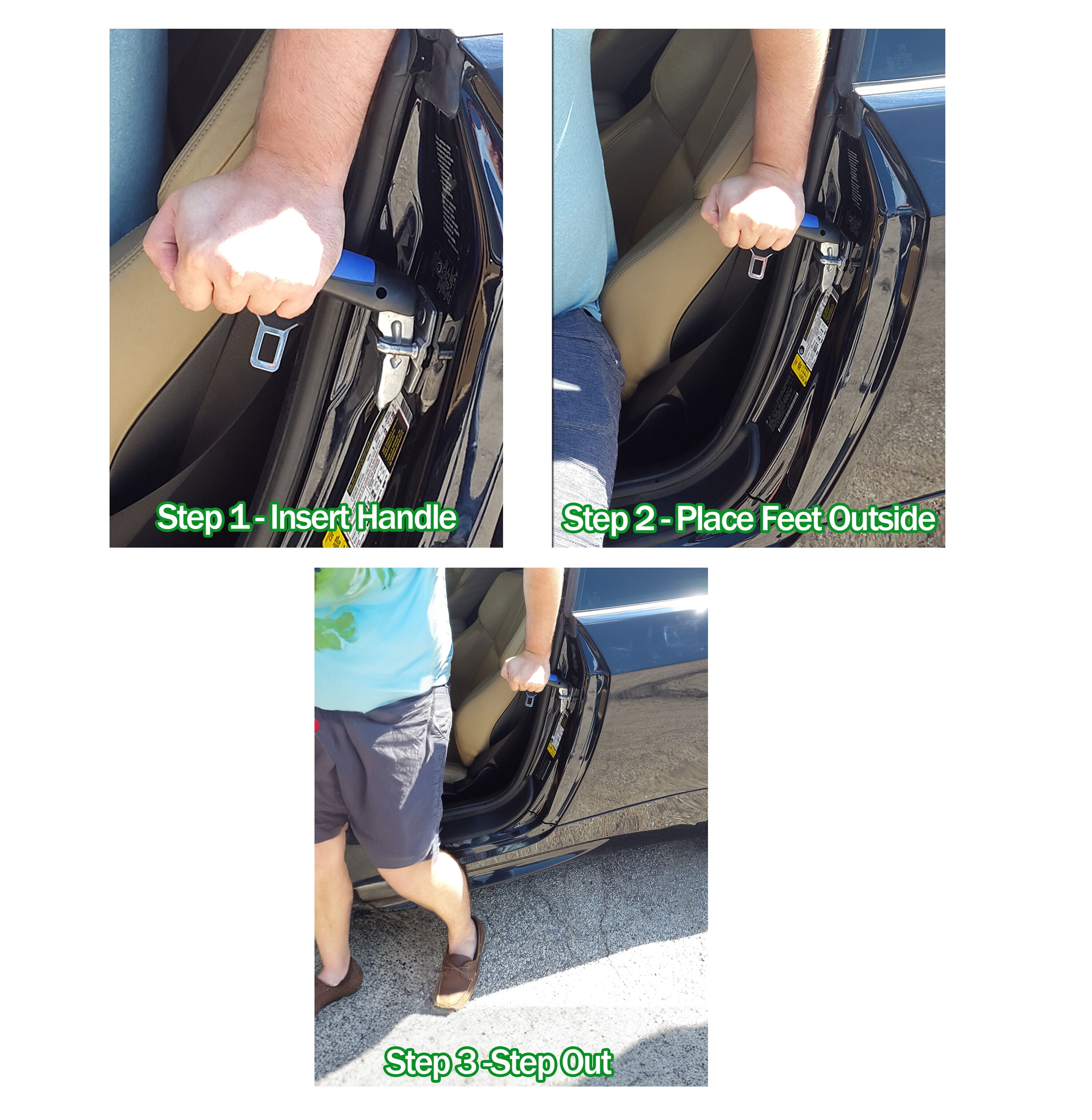 5 Star Super Deals Car Door Assist Handle and Window Breaker (Black, 1 Pack) toe4r