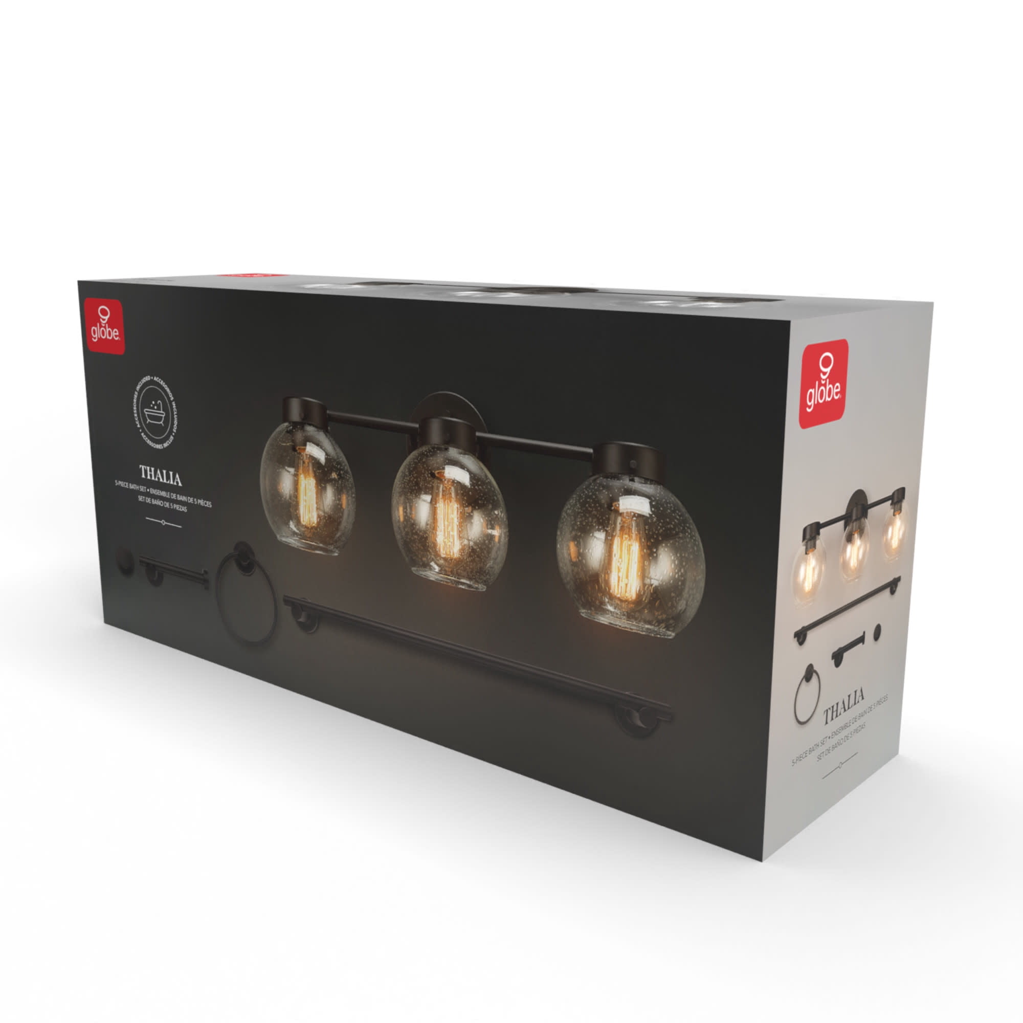 Globe Electric Thalia Bathroom Vanity Light Fixture (Satin Nickel, 3-Light) 5isav