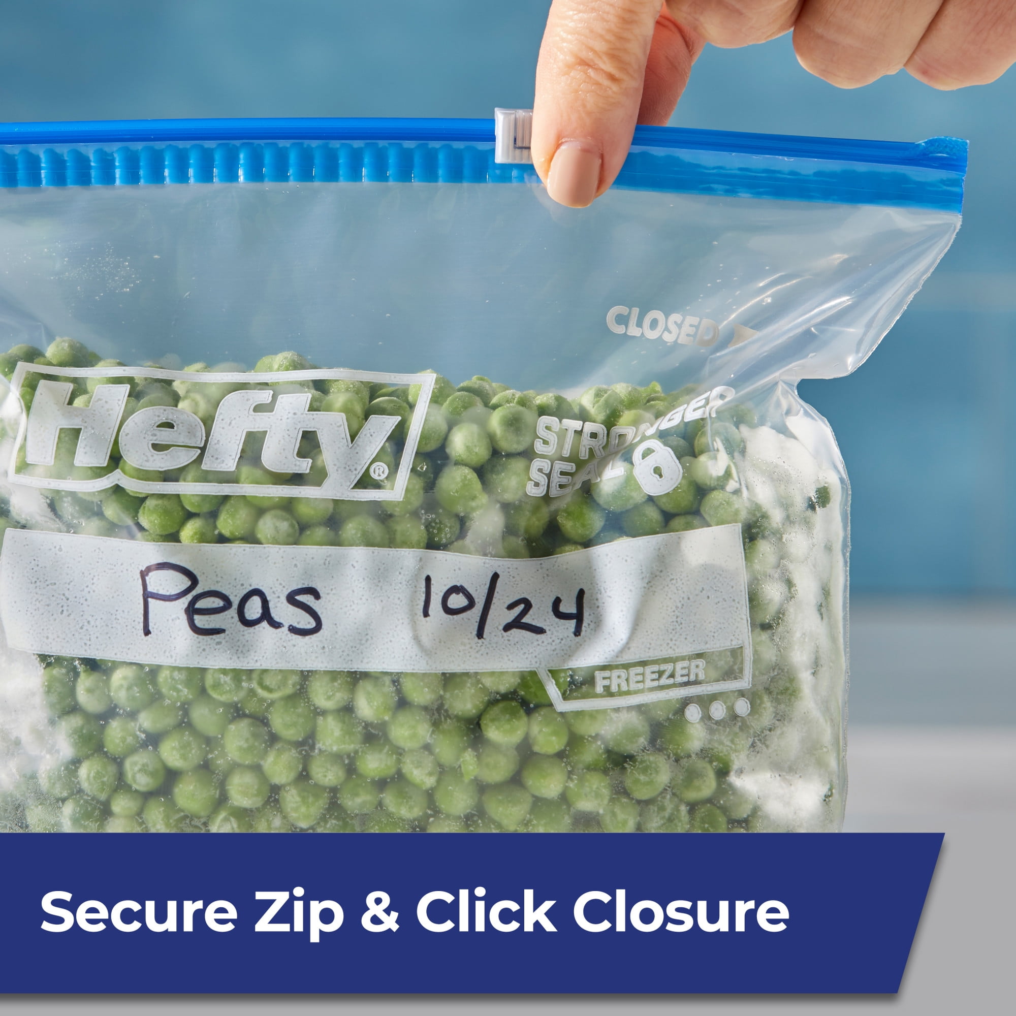 Hefty Slider Quart Freezer Bags (Clear, 50 Count) dm0z1