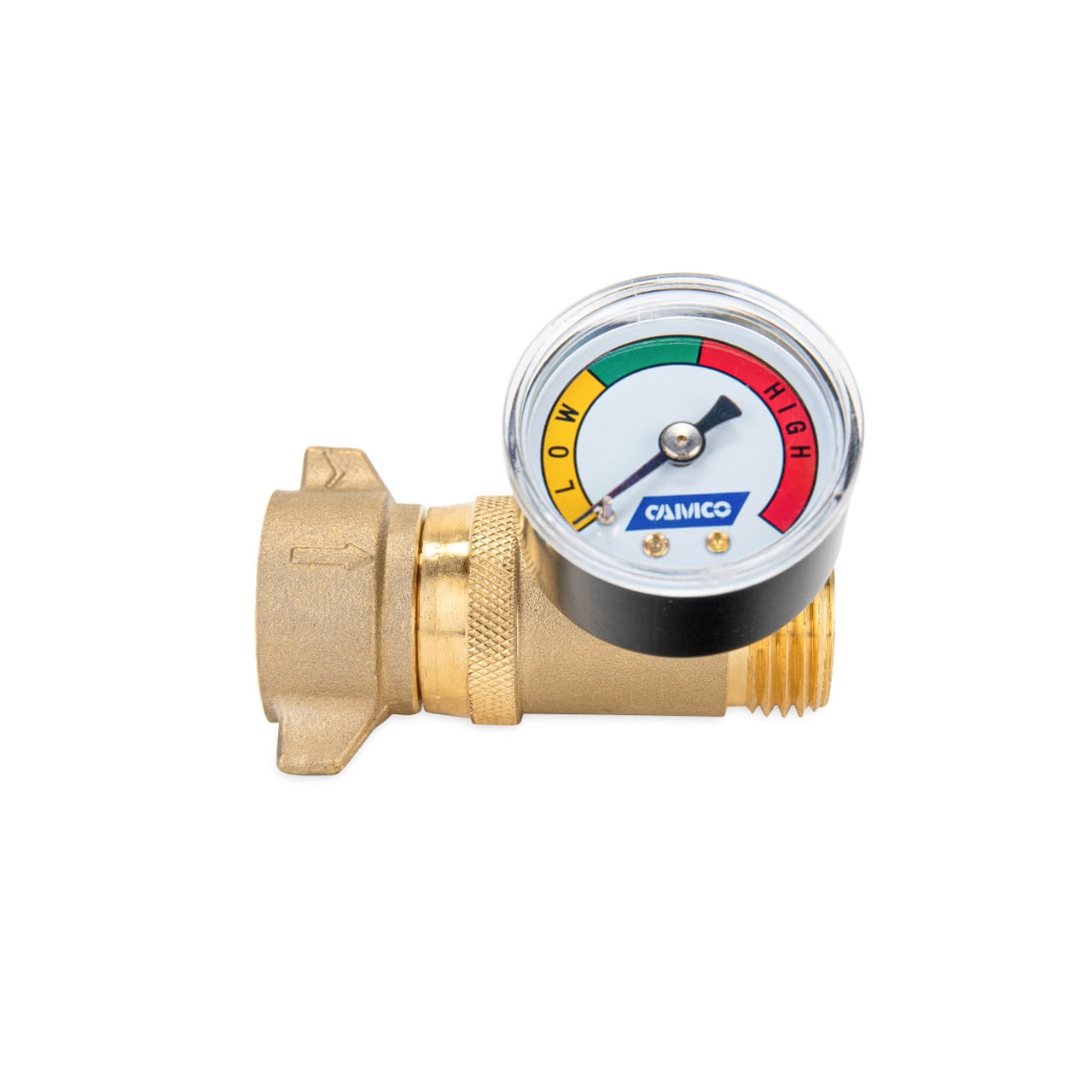 Camco RV Water Pressure Regulator with Gauge (Brass, 0.75 in) nb7sy