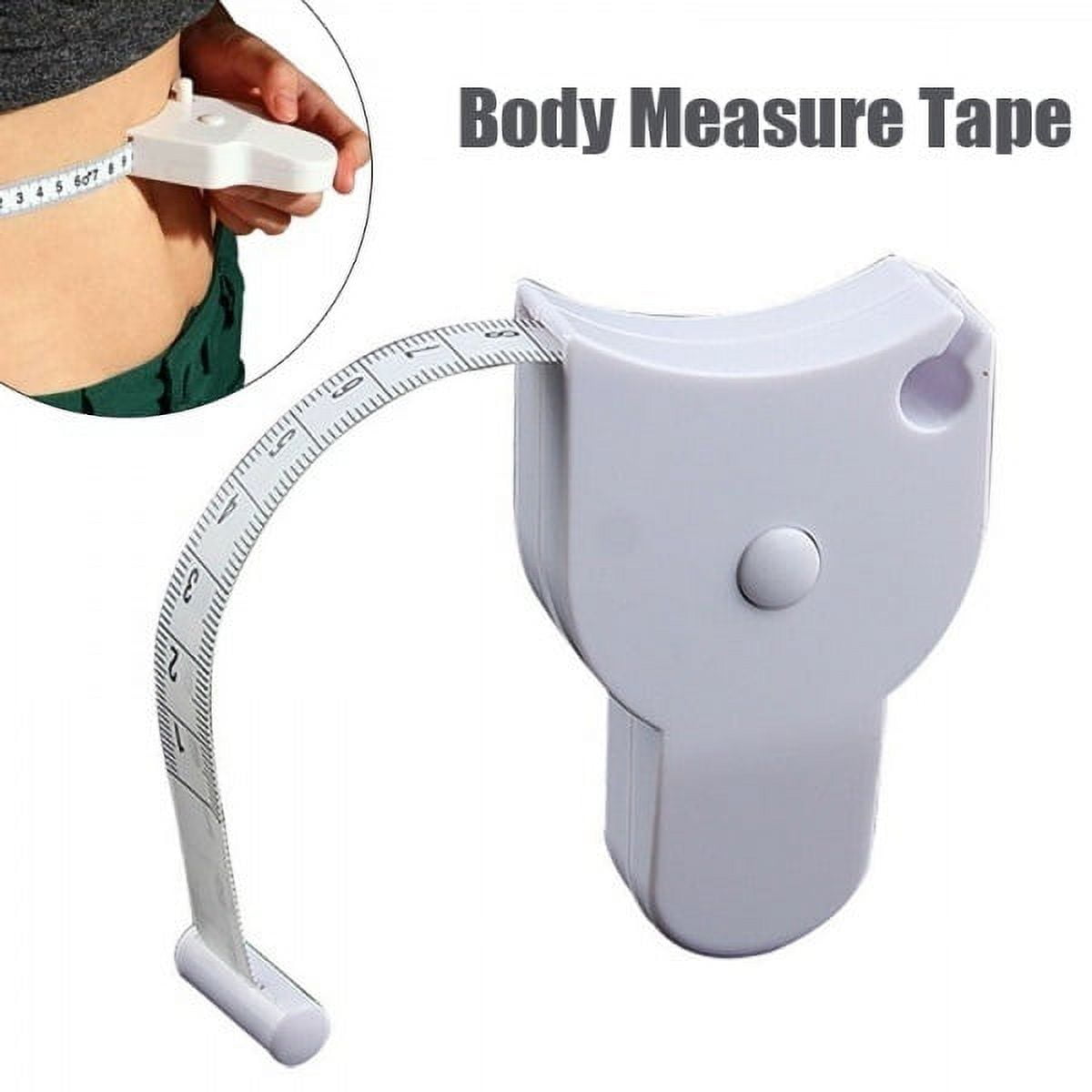 Sportuli Body Measuring Tape, Retractable Tape Measure for Fitness and Weight Loss Tracking (White, 60 in) nu60g