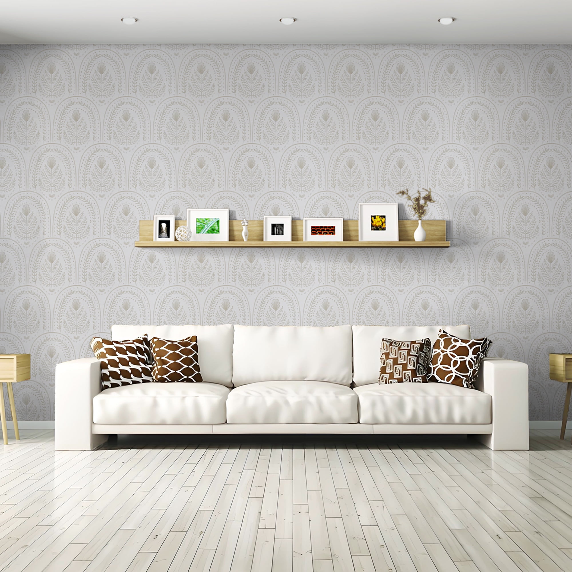 UMIGGEE Boho Peel and Stick Wallpaper, Removable Self-Adhesive Contact Paper for Home Decor (White, 118-in x 17.3-in) 303o3