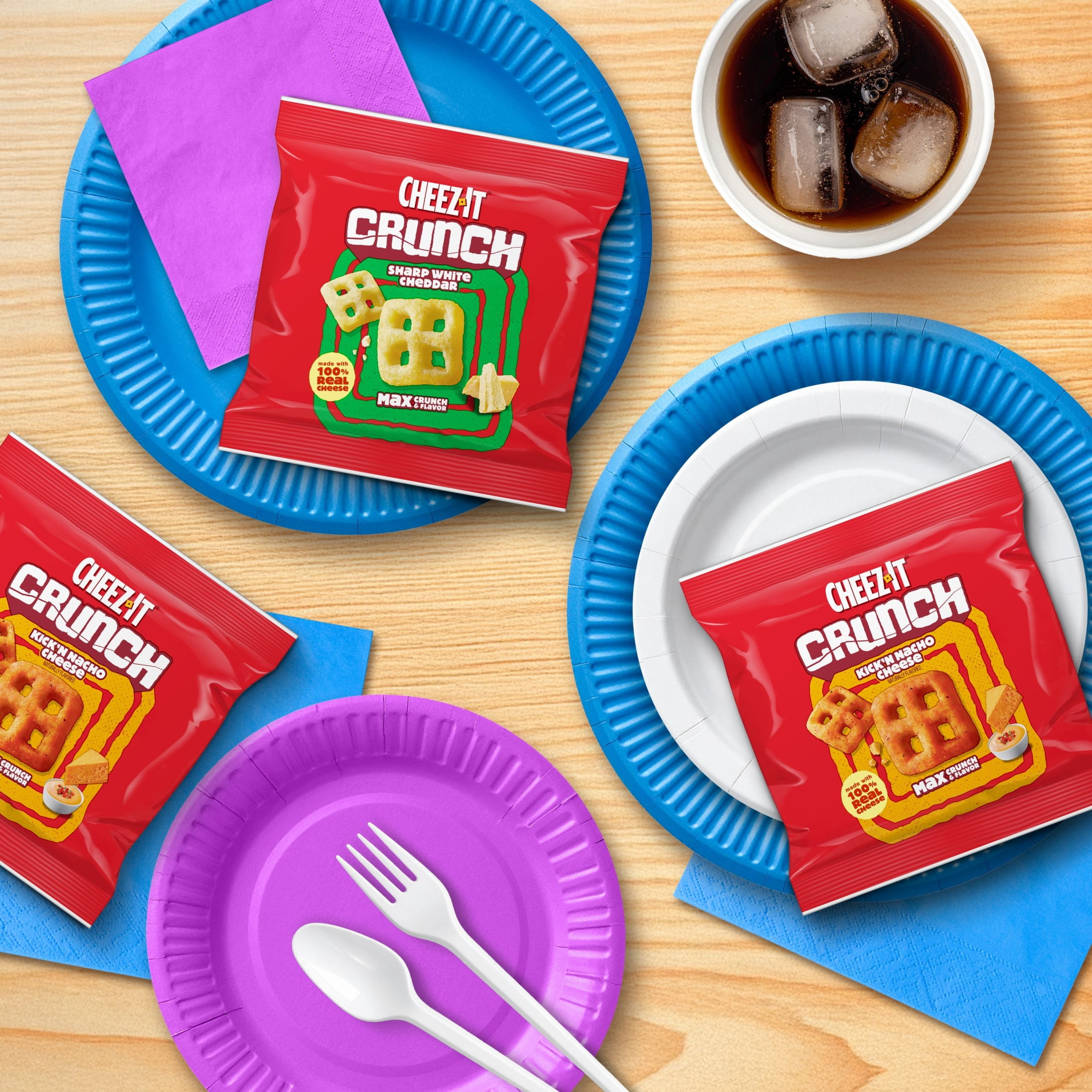 Cheez-It Crunch Variety Pack Baked Cheese Snacks (10 Count, 7.5 oz) ysjel