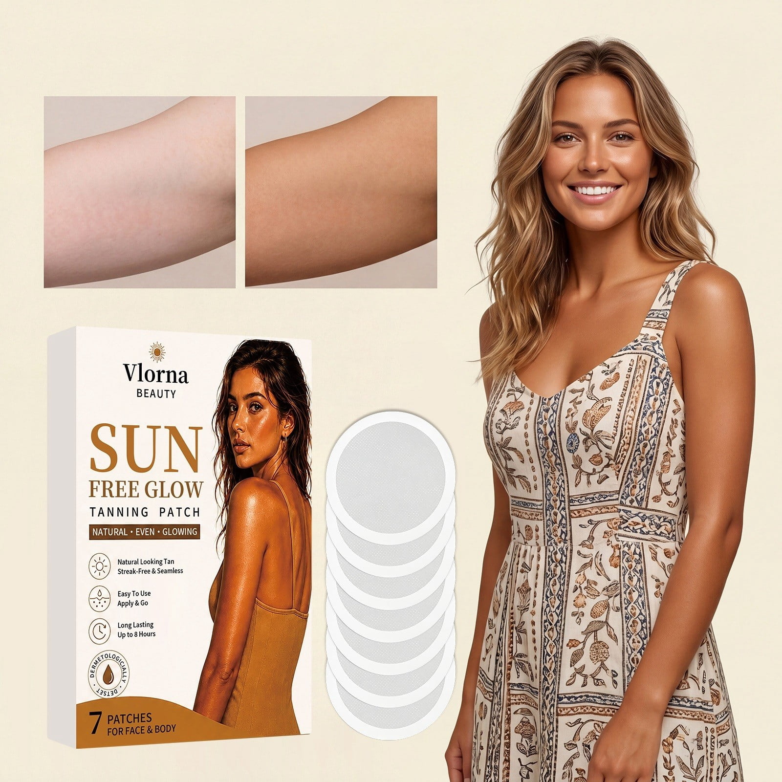 SZBAOAN Transdermal Self-Tanning Patches (Natural Bronze Glow, 7-Pack) q5mp2