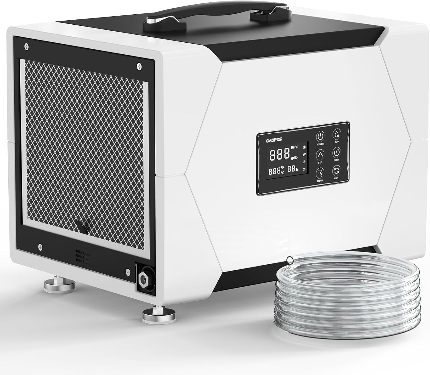 CADPXS Crawl Space Dehumidifier with Built-in Pump and Drain Hose, Commercial Grade Moisture Control for Basements (80 Pint, White) wd4p4