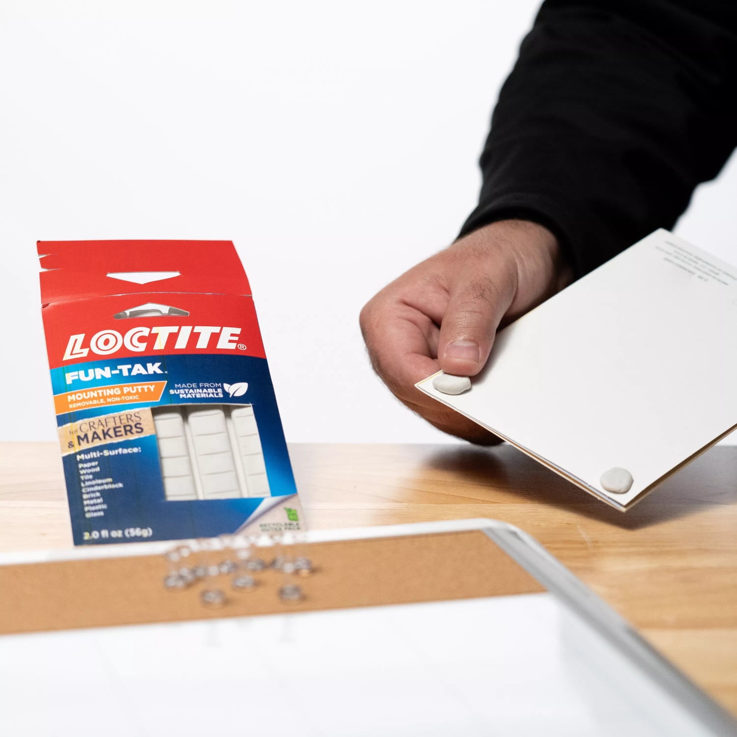 Loctite Fun-Tak Mounting Putty, Reusable Adhesive for Wall Decor (White, 4 oz) 4qvn3