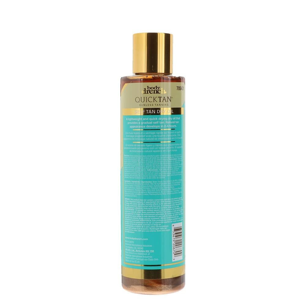 Body Drench Quick Tan Sunless Tanning Dry Oil for Bronze Glowing Skin (7.2 oz) 56dkt