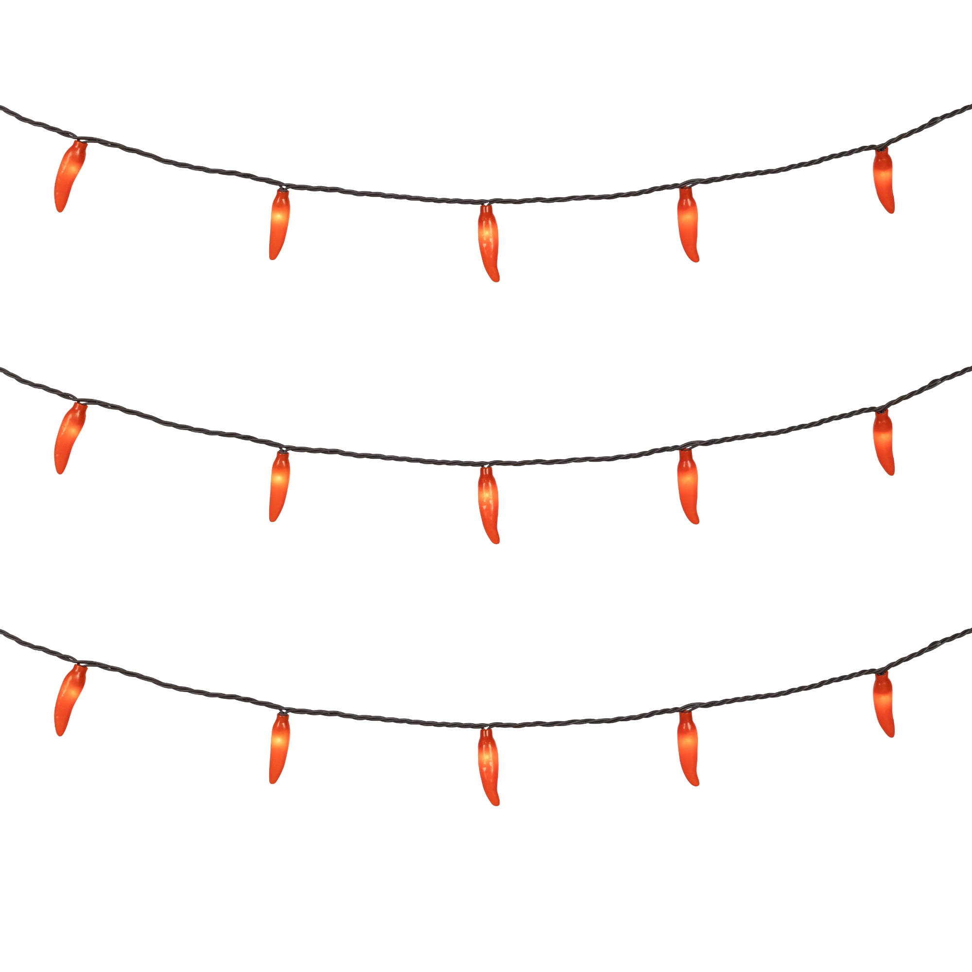 Northlight Chili Pepper String Lights for Indoor Outdoor Patio Decor (Orange, 19.5 ft, 35 ct) yh5d1