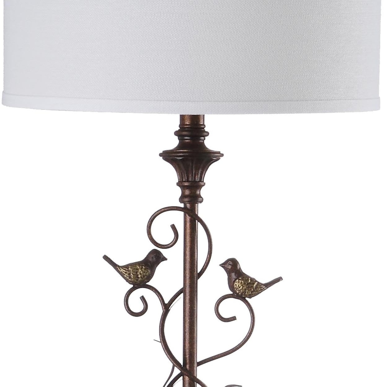 Safavieh Birdsong Antique Floor Lamp with Cotton Shade (Oil-Rubbed Bronze, 61 in. H) ksugo
