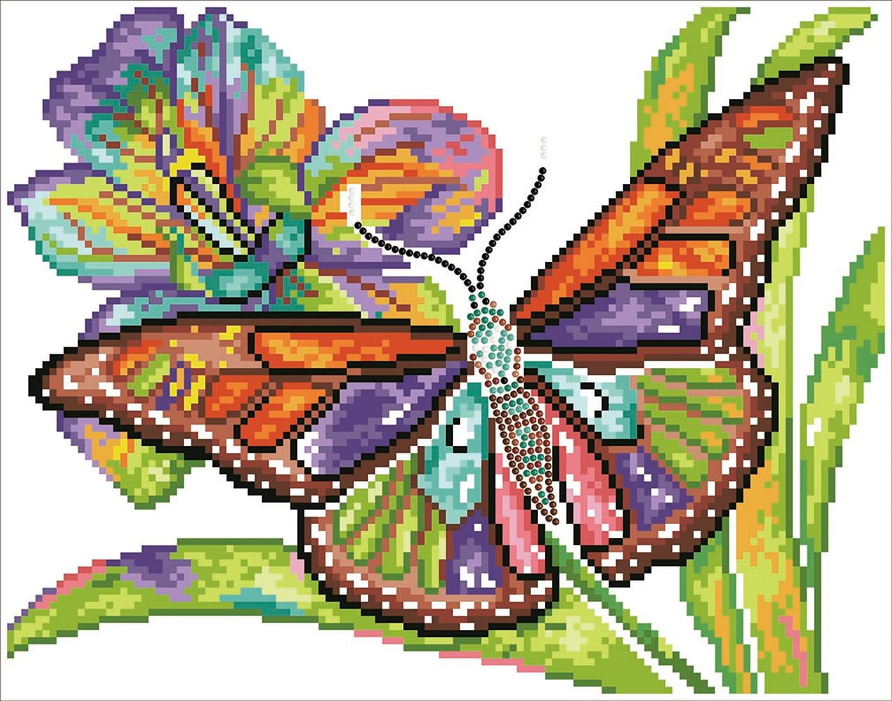 DIAMOND DOTZ Watercolor Butterfly Diamond Painting Kit (Multicolor, 11 in x 14 in) ryf06