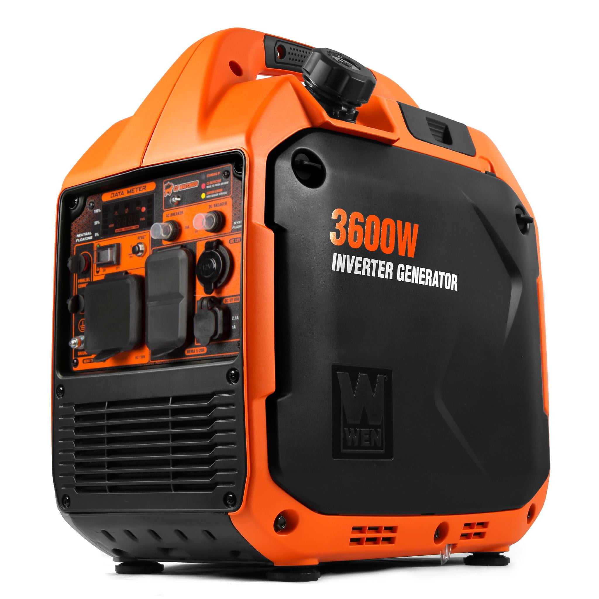 WEN 3600-Watt Portable Inverter Generator RV-Ready with CO Watchdog and Fuel Shut Off (56360iX) 8h0rs