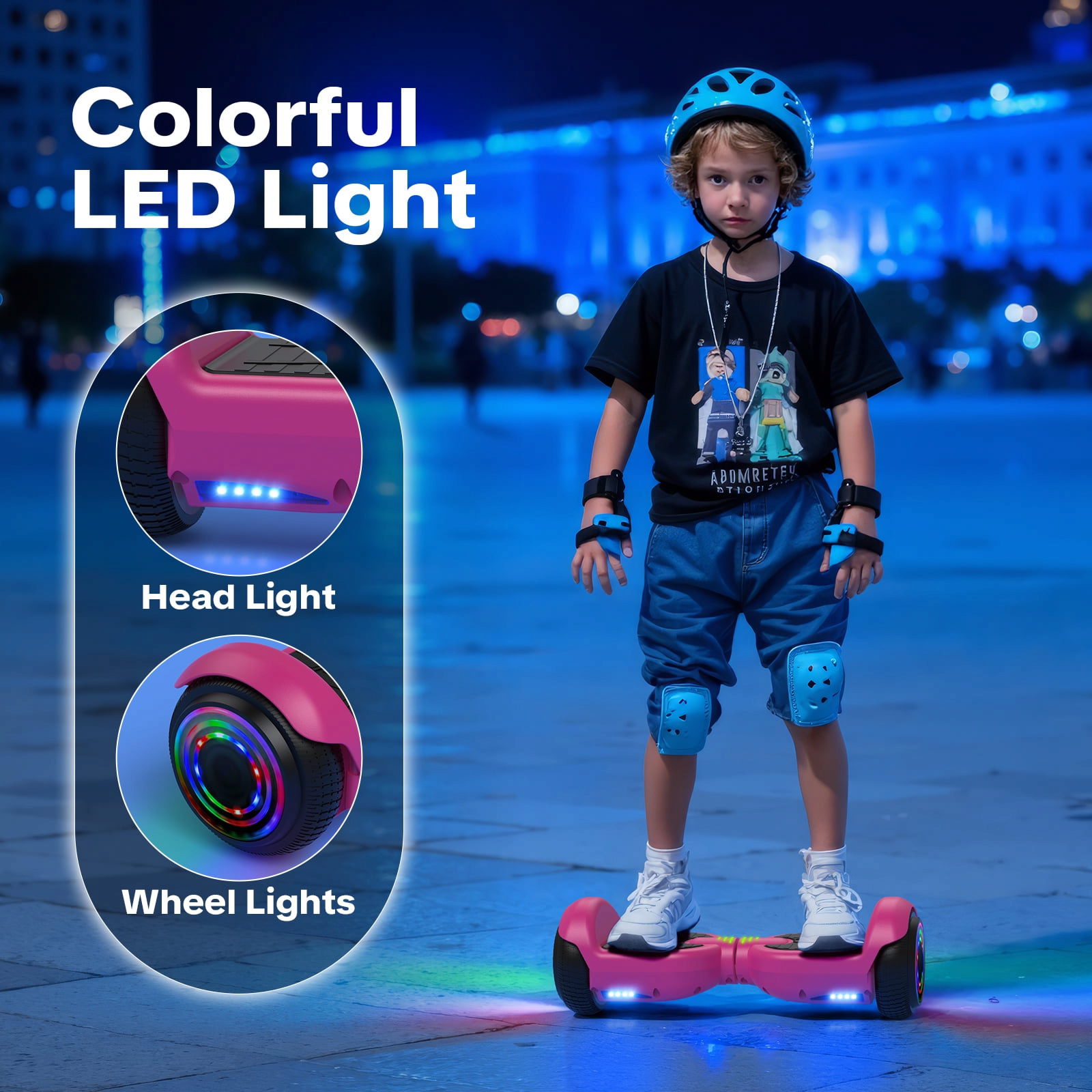 Tcdjtc Self-Balancing Hoverboard with Bluetooth Speaker and LED Lights (6.5 in Wheels) deynl