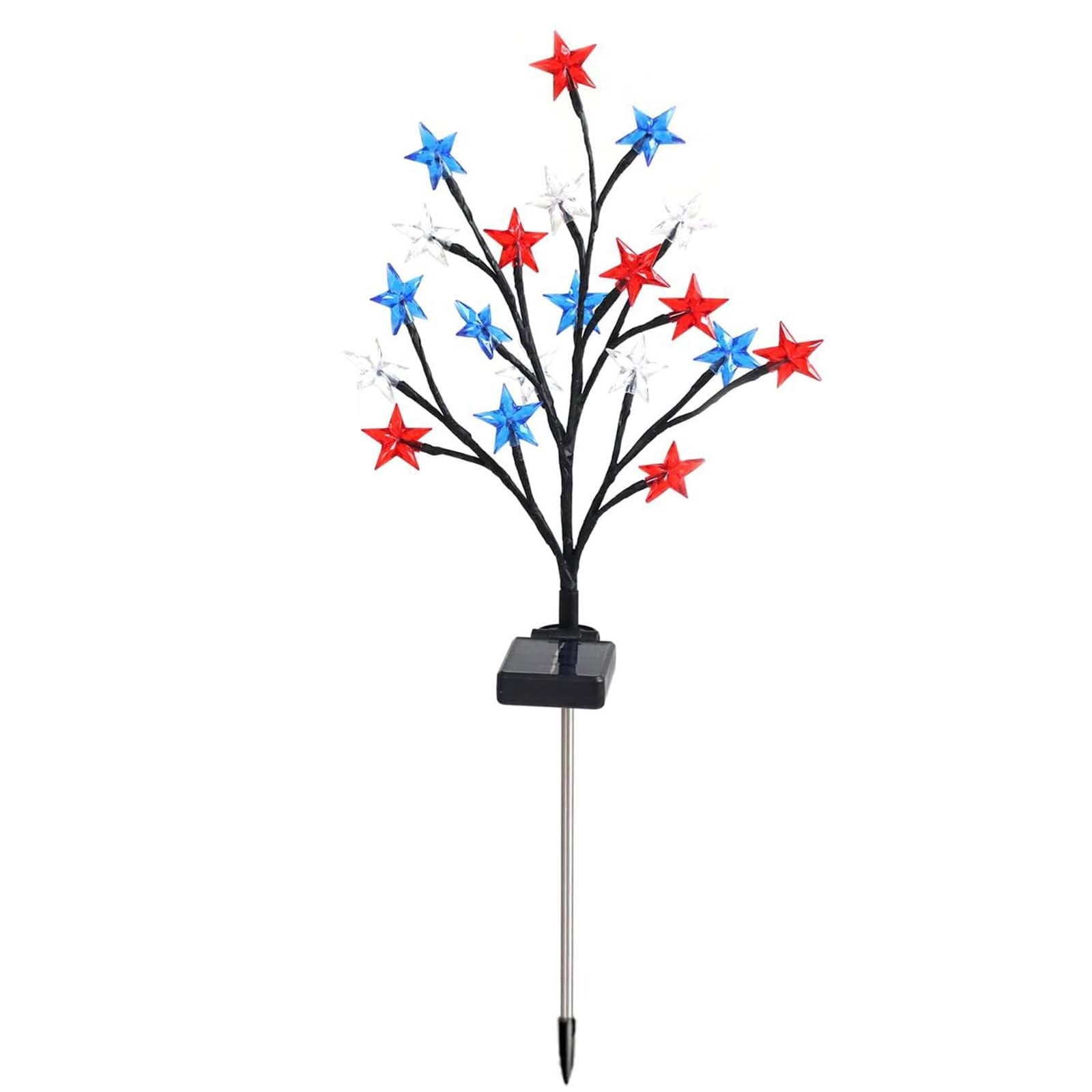 Youco Patriotic LED Stake Lights Outdoor Decorations for Independence Day (Red White and Blue, 1 Pack) tfemb