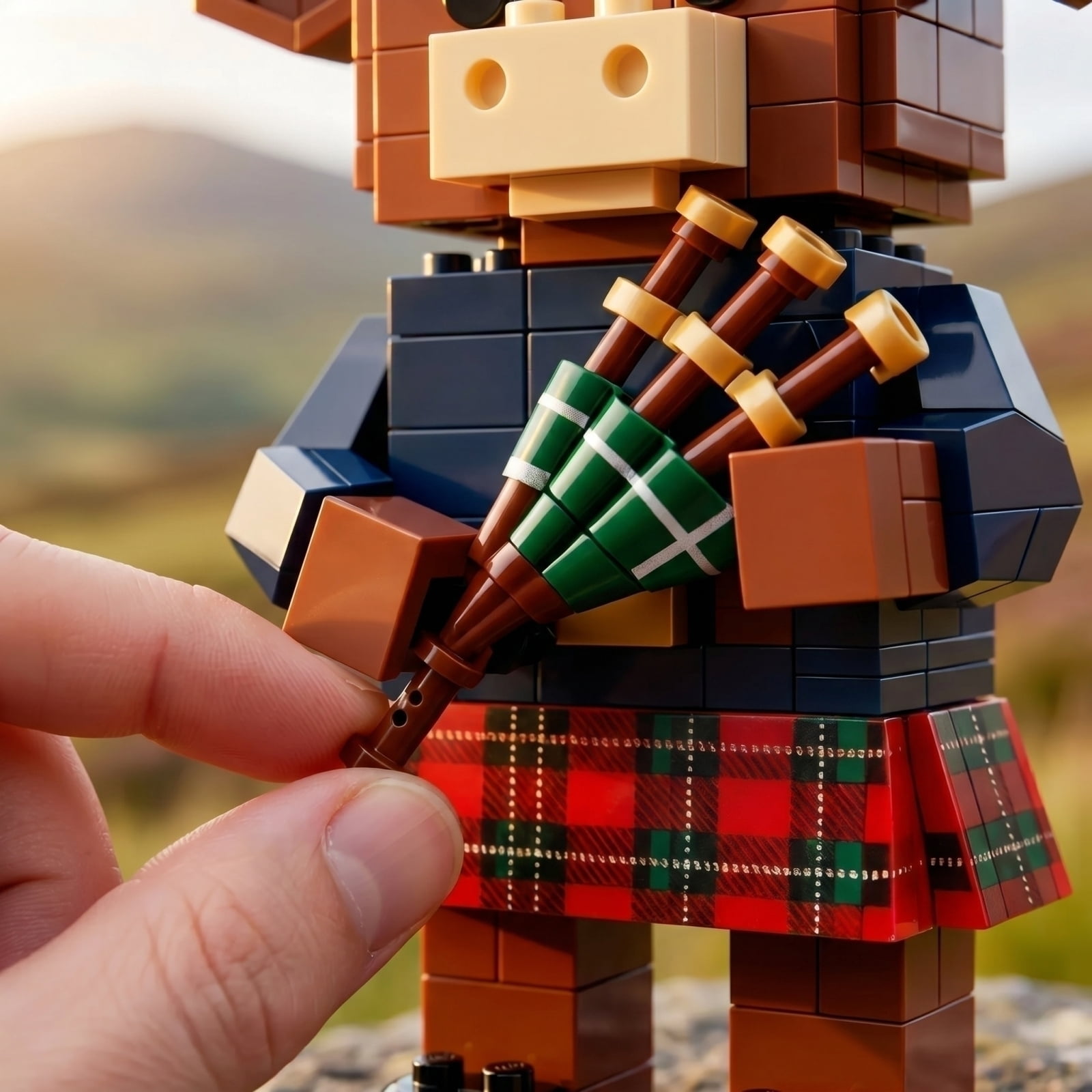 YGUO Highland Cow Building Blocks Set, Creative Scottish Animal Brick Model for Home Office Decor (241 Pieces, 4.8 in Height) lo5y0