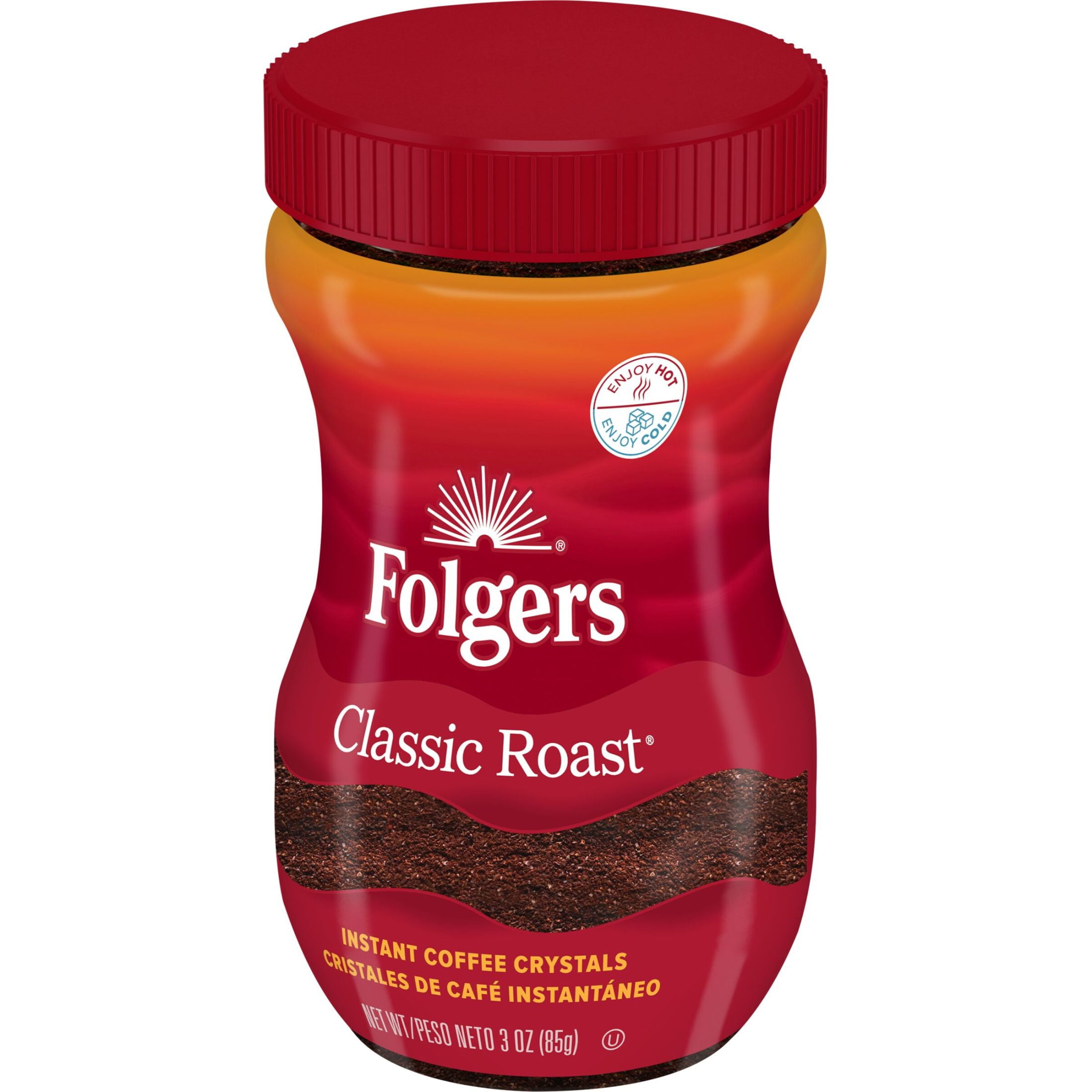 Folgers Classic Roast Instant Coffee (Medium Roast, 3 oz) y0gt5