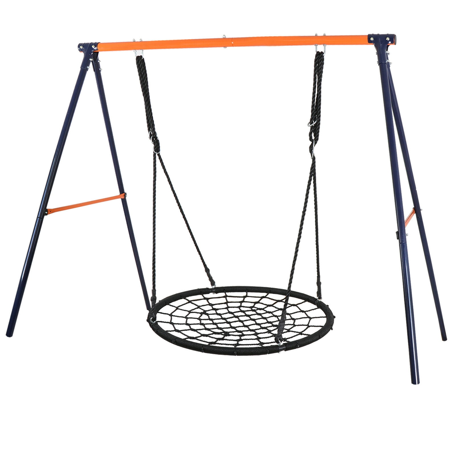 ZENY Backyard Swing Stand Set with 40 in Web Tree Spider Swing (Black, 440 lb Capacity) i6rna