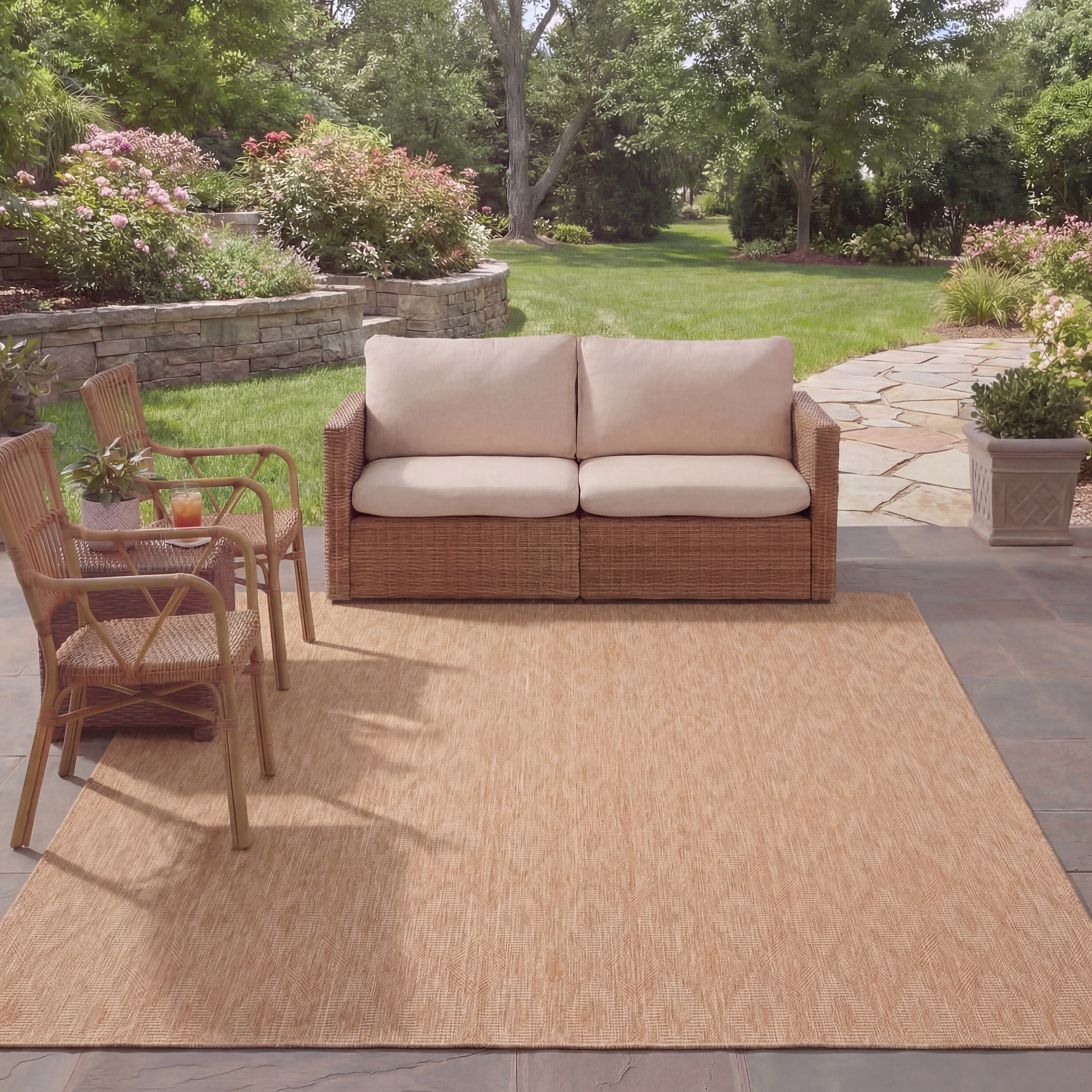Safavieh Courtyard Teodor Geometric Indoor/Outdoor Area Rug (Natural, 5 ft 3 in x 7 ft 7 in) zmiux
