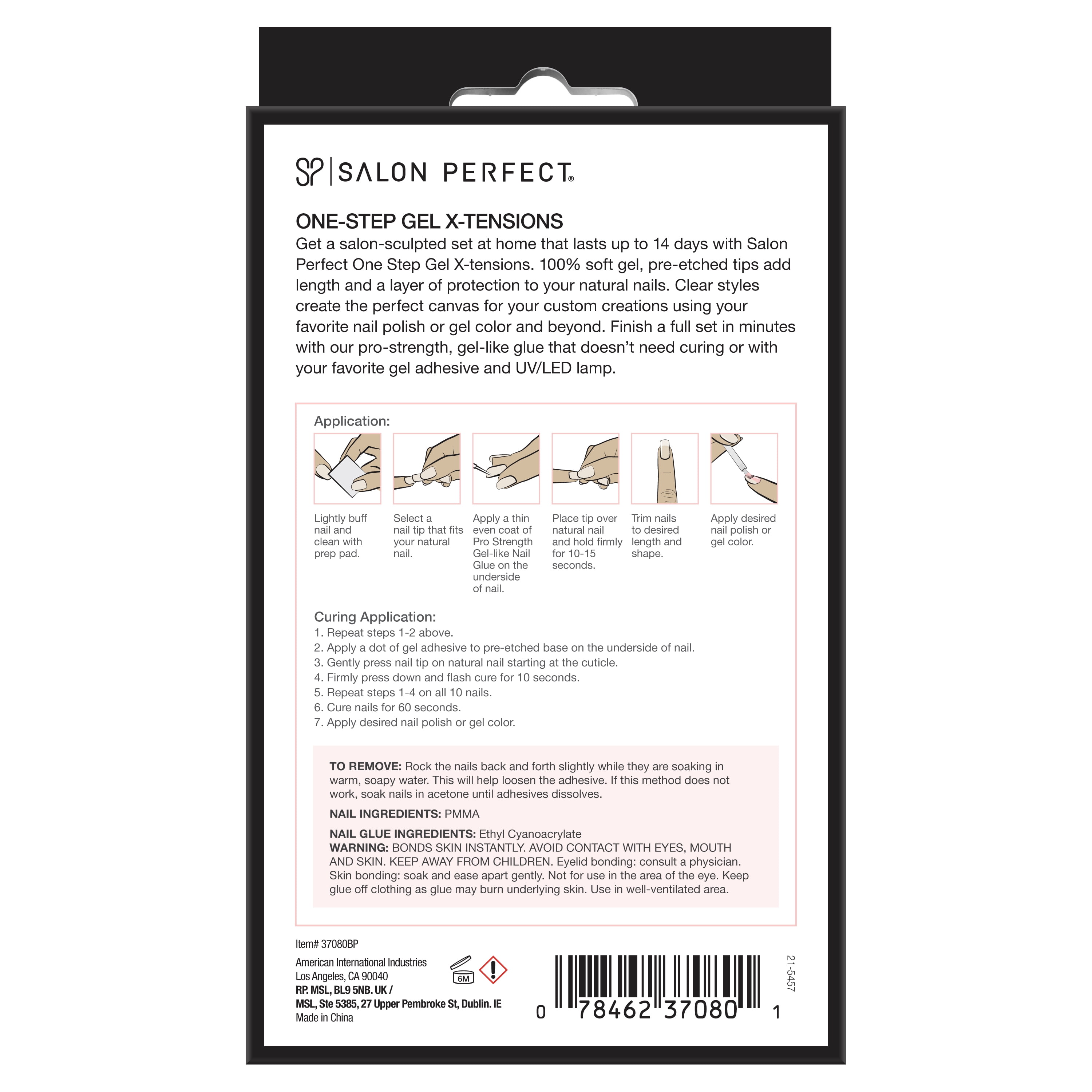 Salon Perfect Gel X-Tension Press-On Nails, Medium Almond Shape, Professional Salon Strength (Clear, 120 Count) l4apx