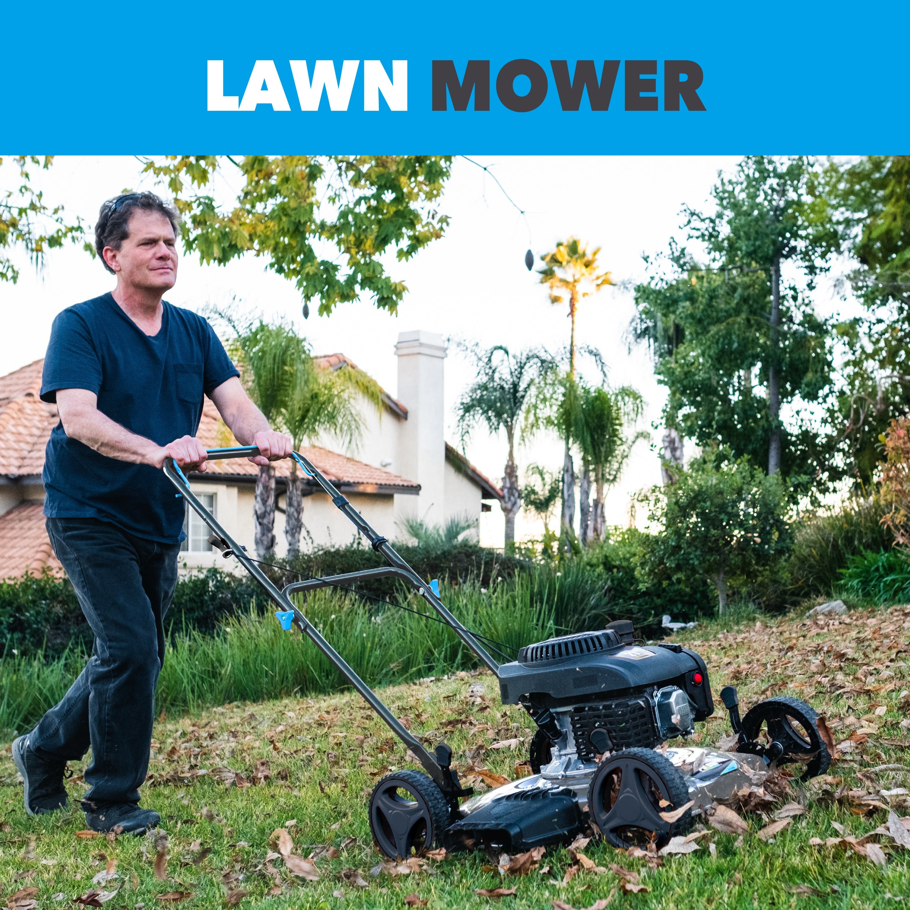 Pulsar 21 in Gas Push Lawn Mower with 200cc OHV Engine and Side Discharge (White, 21 in) nxful