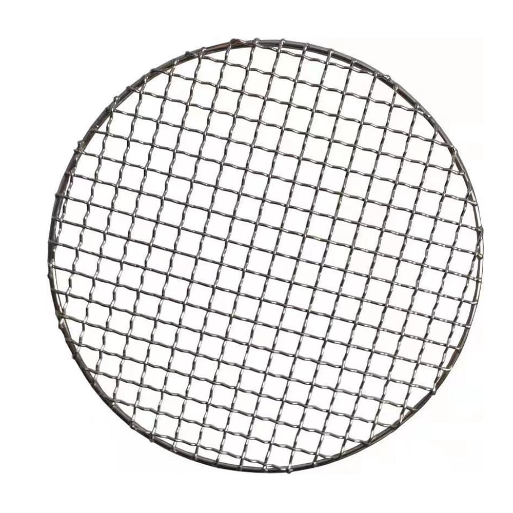 Oukaning LED 16 Inch Round Stainless Steel BBQ Grill Grate, Heavy-Duty 304 Food Grade Wire Rack for Charcoal Gas Grills and Fire Pits (16 in) saop3