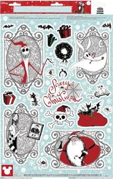 The Nightmare Before Christmas Window Cling Decal, Reusable Decorative Wall Sticker (Multi-Color, 10.75 in x 16.75 in) znmwr