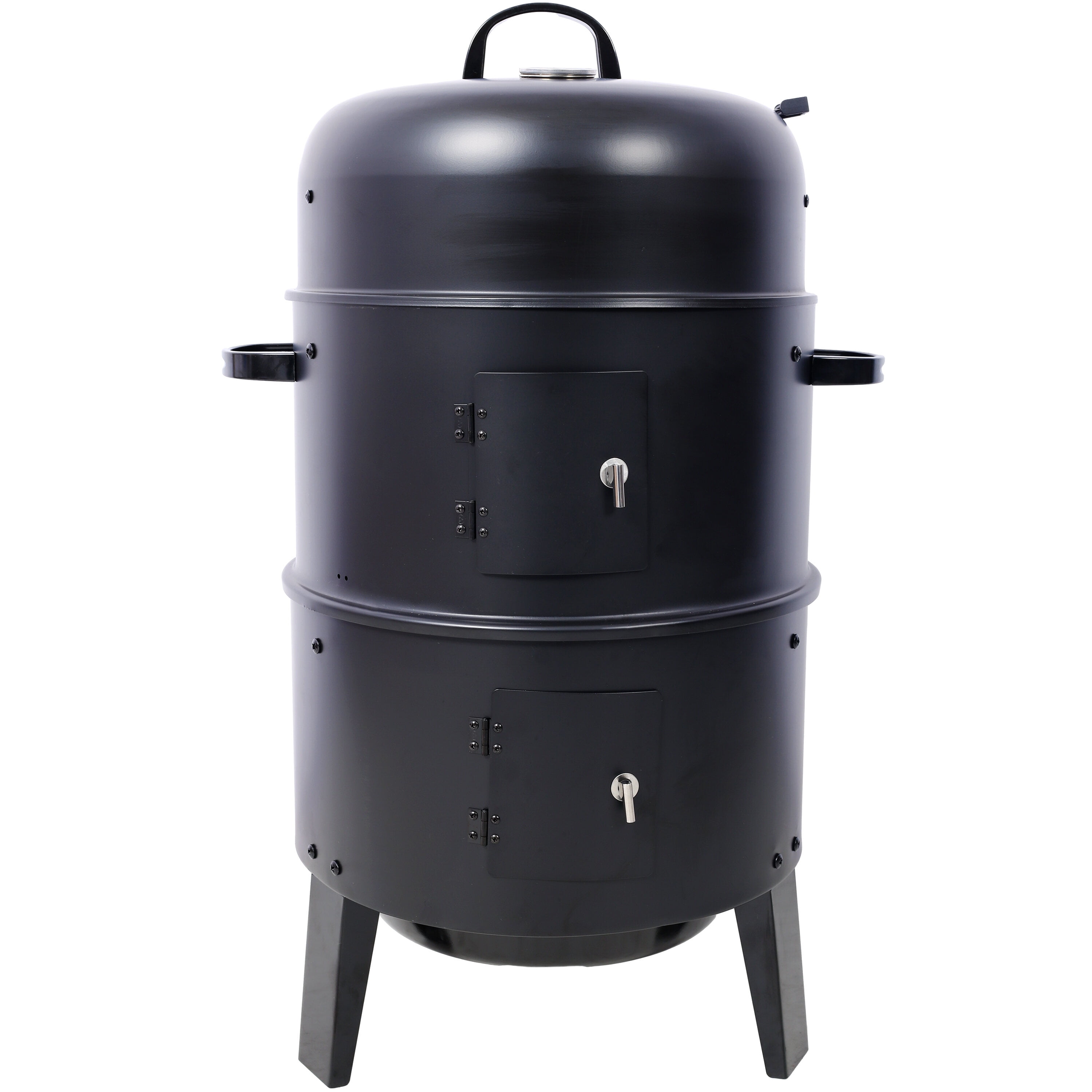 PuppyCheer 16 in Charcoal Smoker Grill, Portable Vertical Wood Smoker for Backyard BBQ (Black, 32.6 in Height) ftcu0