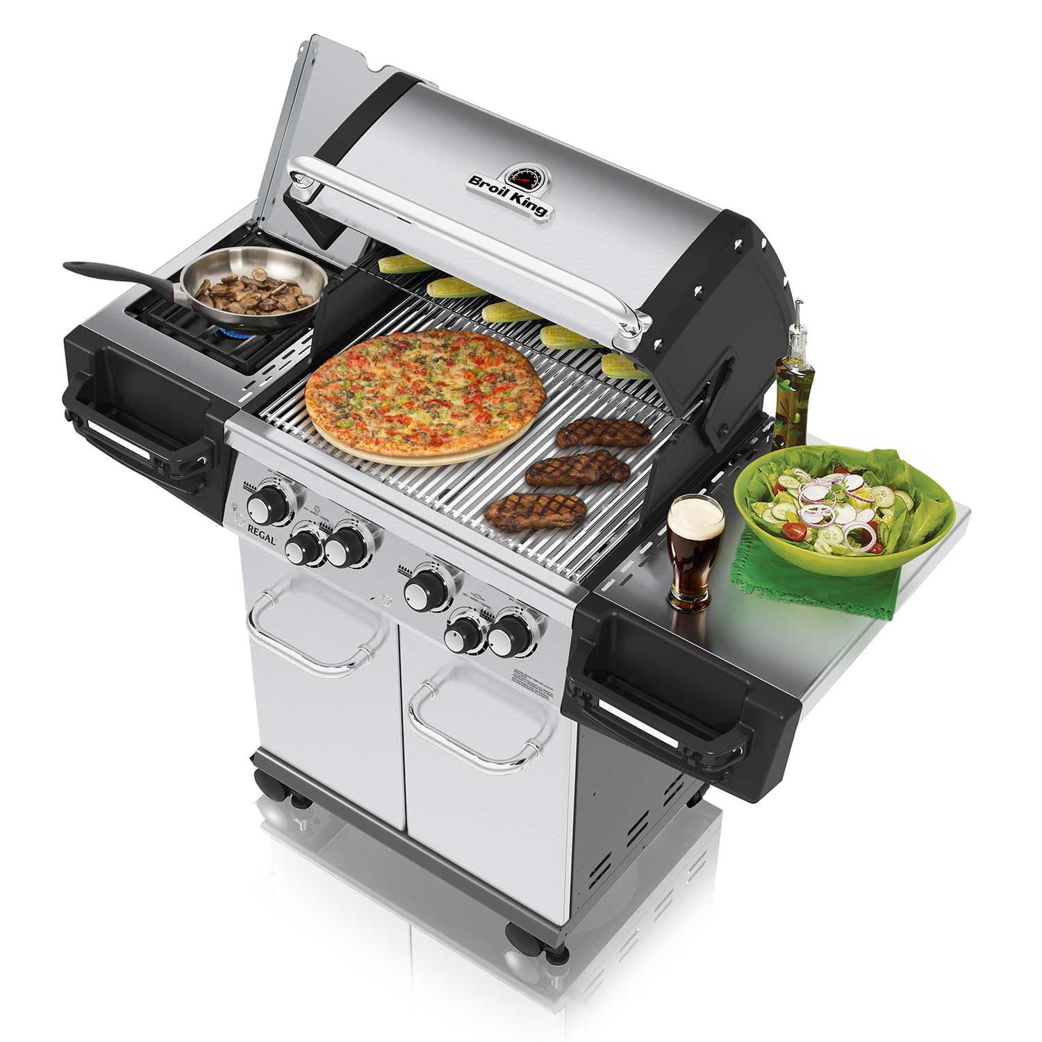 Broil King Regal S490 Pro Infrared 4-Burner Freestanding Propane Grill (Stainless Steel, 25.5 in) tad0m