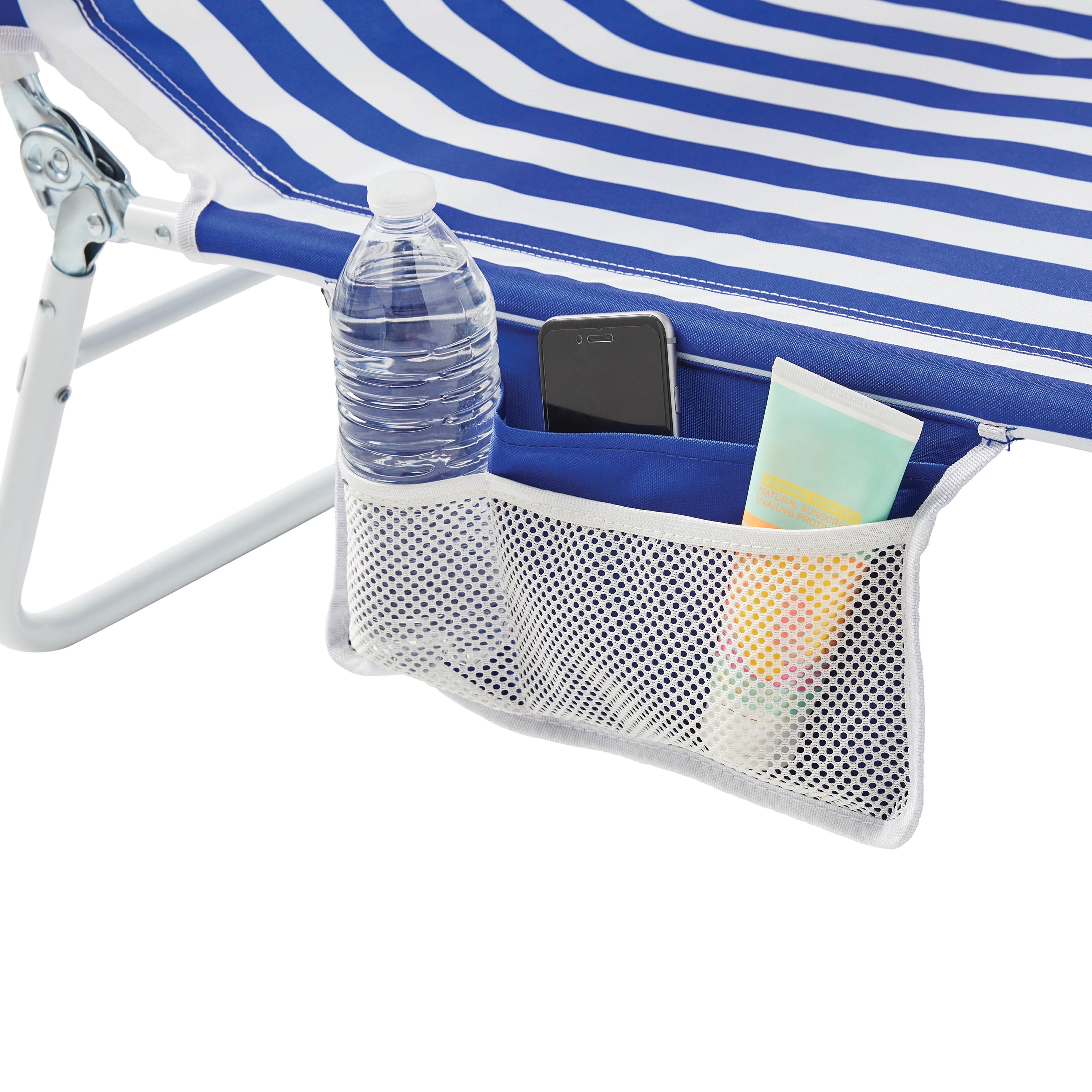 Mainstays Folding Backpack Beach Lounger with Face-Down Design (Blue & White Stripe, 72 in x 22 in) ekohd - Image 8
