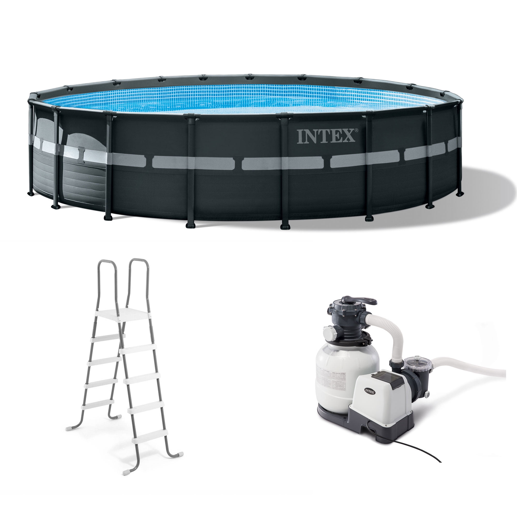 Intex Ultra XTR Above Ground Swimming Pool Set with Sand Filter Pump and Maintenance Kit (18 ft x 52 in) 9eqzq