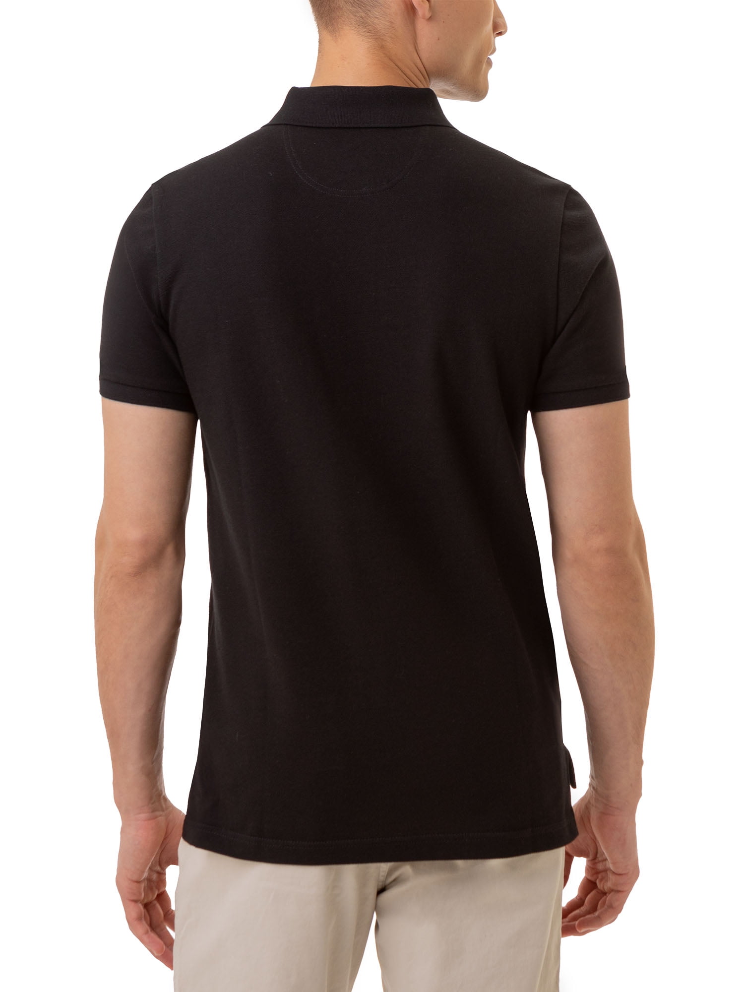 U.S. Polo Assn. Men's Slim Fit Pique Polo Shirt (Black, S) 44de0