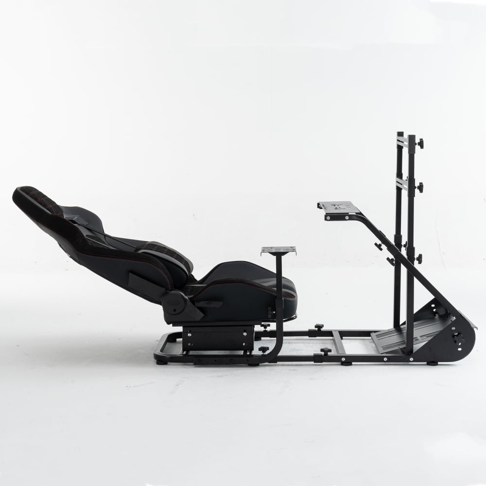Generic Racing Wheel Cockpit Simulator Stand for Fanatec Thrustmaster Logitech (Black) sfbbc