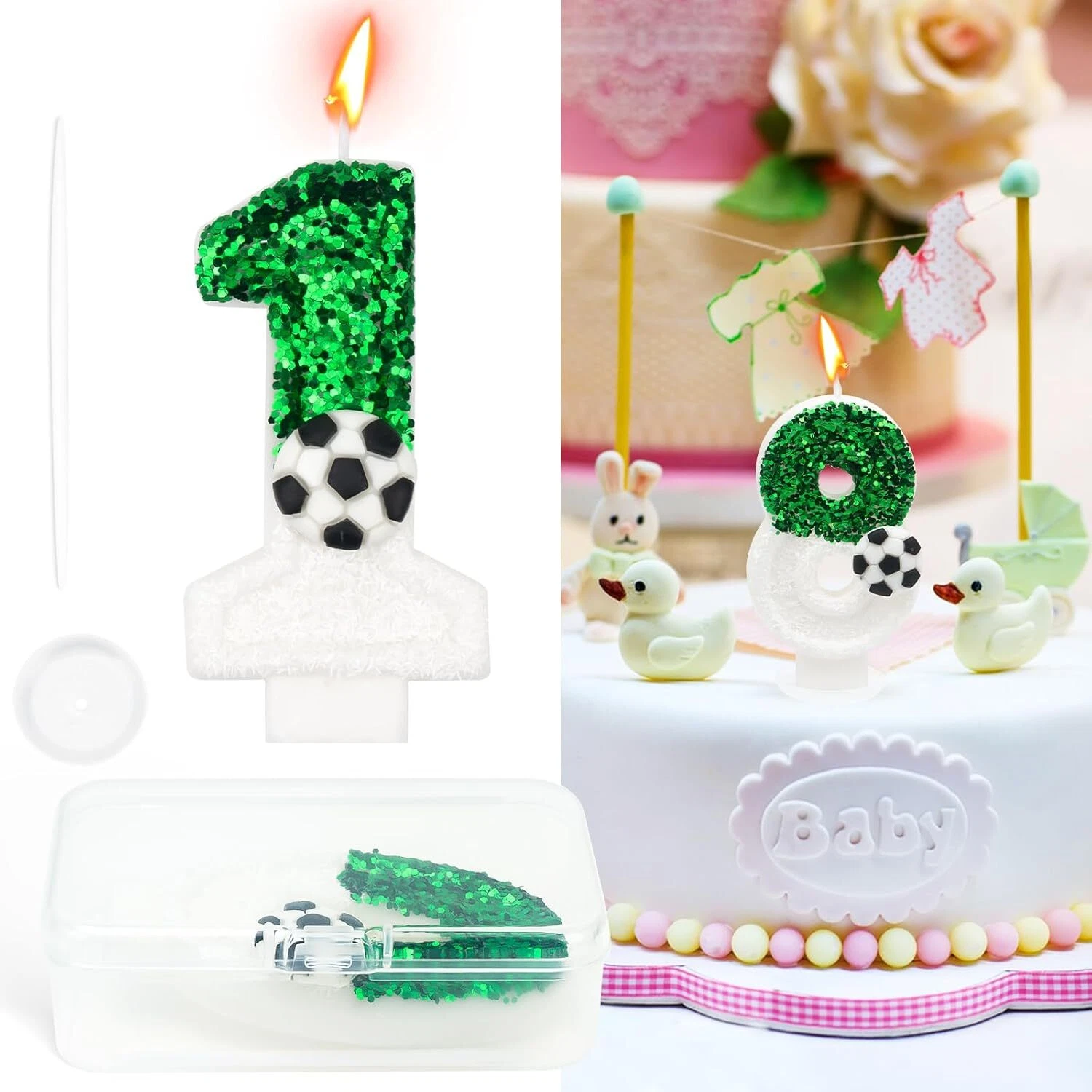 VAULT Glitter Number 1 Birthday Candle Cake Topper (Gold, 3 in) xyy10